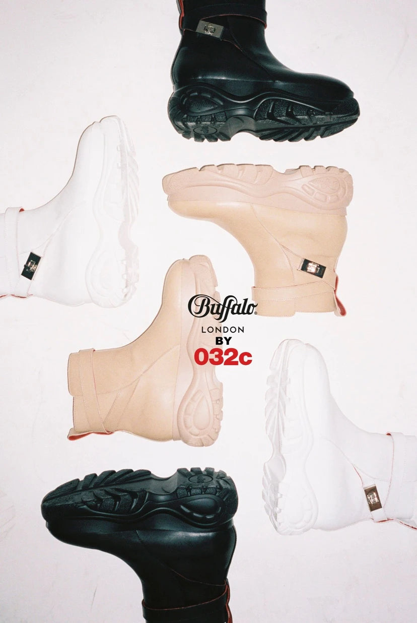 032c × Buffalo Leather Thigh-High Platform Boots – METAL 金