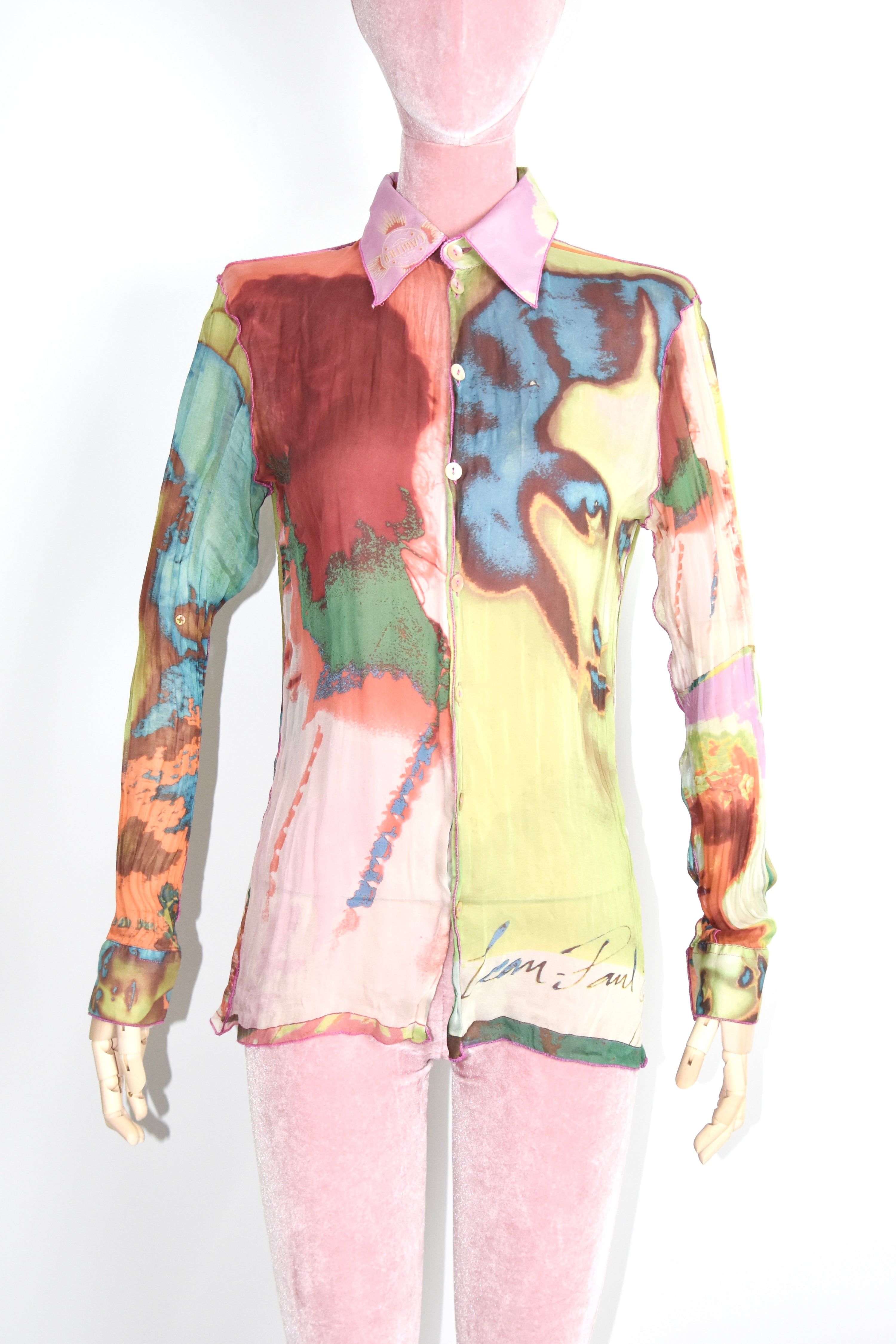Jean Paul Gaultier Illusion Portrait Mesh Shirt