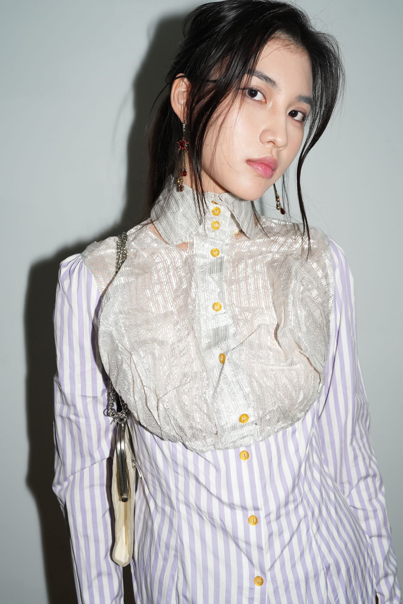 Vivienne Westwood Vintage Metallic Bib Striped Shirt