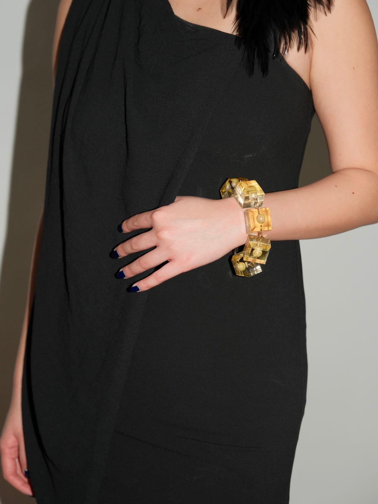 Kiko Kostadinov Lucite Cube Pearl Bracelet