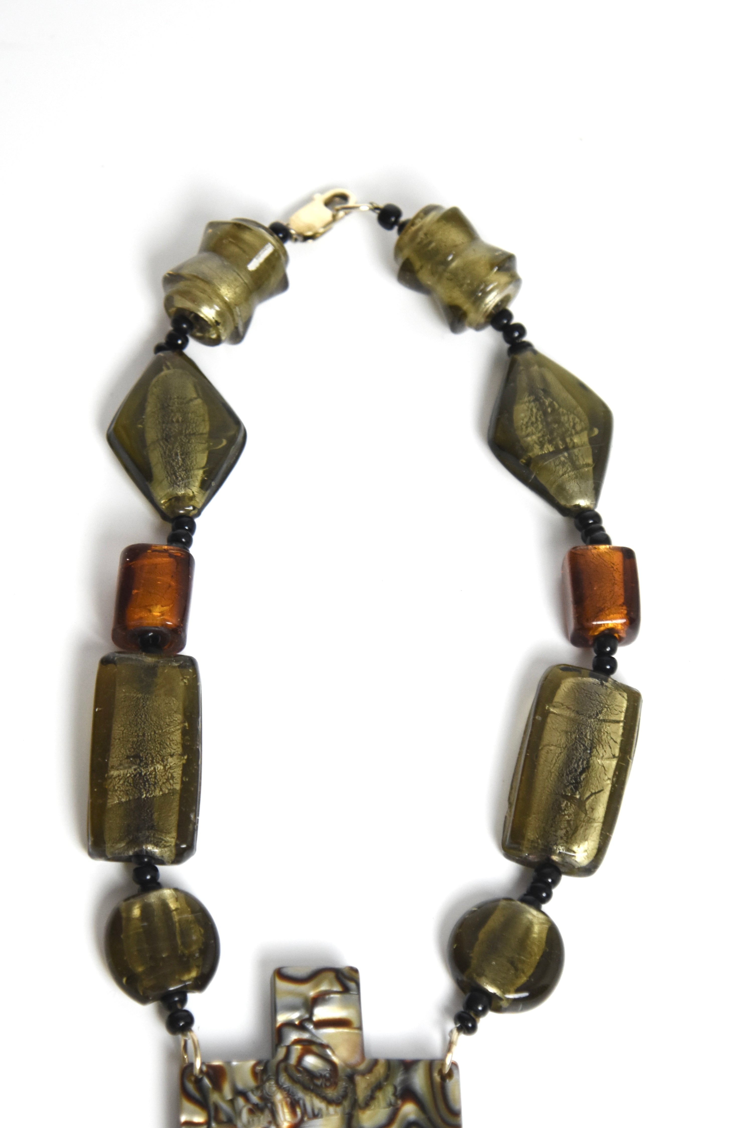 Jean Paul Gaultier Vintage Religious Shell Statement Necklace – Sculptural Cross Pendant Rare Archive Piece