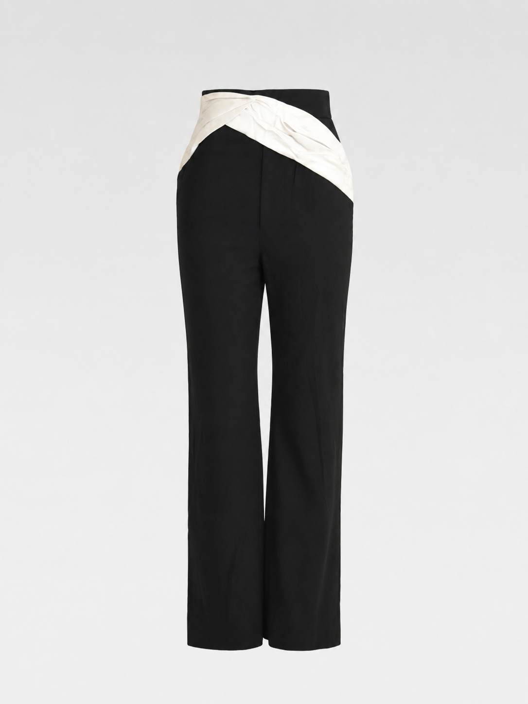Haider Ackermann Draped Waist Tailored Black Trousers – Sculptural Avant-Garde Designer Pants