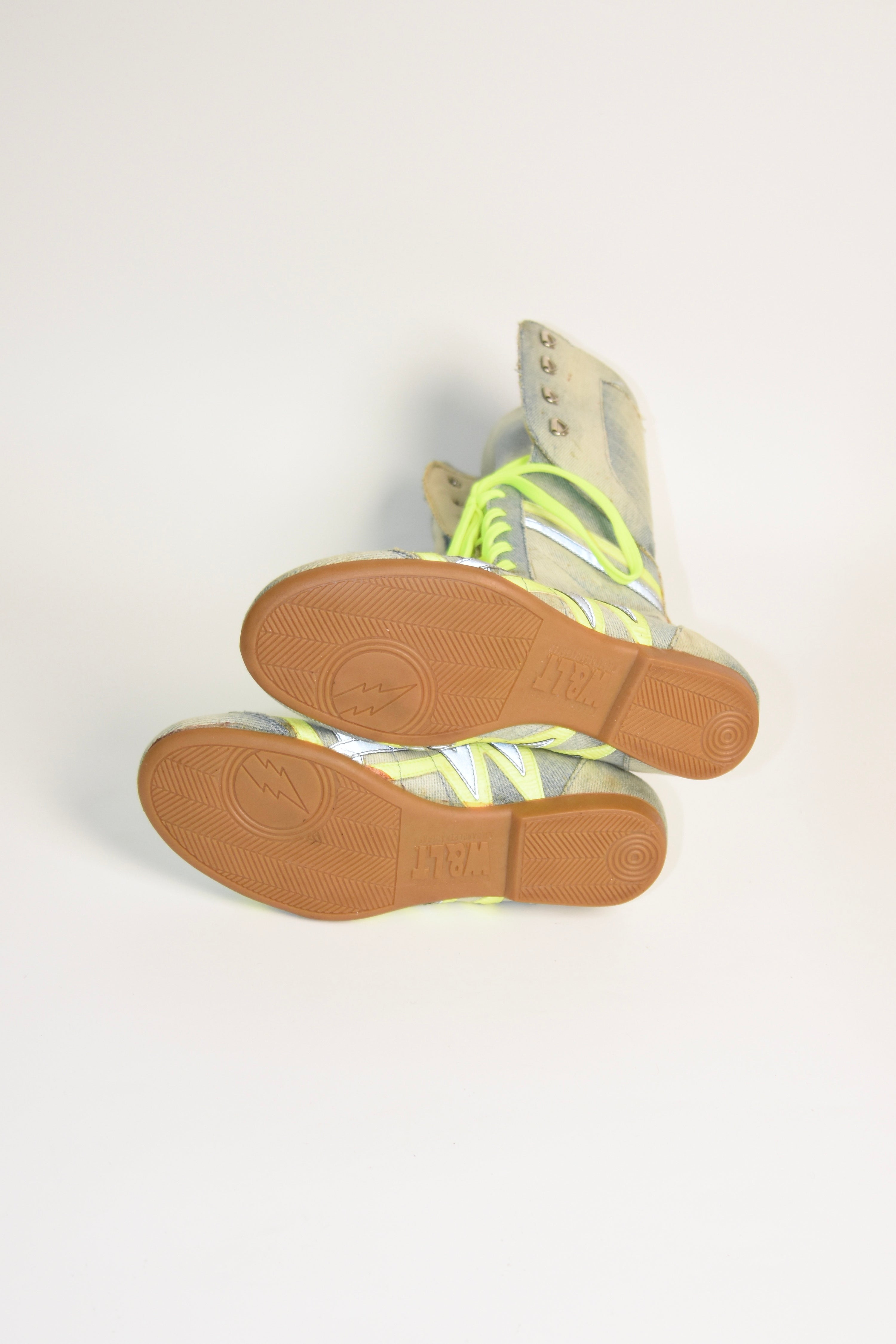 Walter Van Beirendonck “W&LT – Wild & Lethal Trash” Neon Lace High-Top Boots — Deadstock, with Original Box