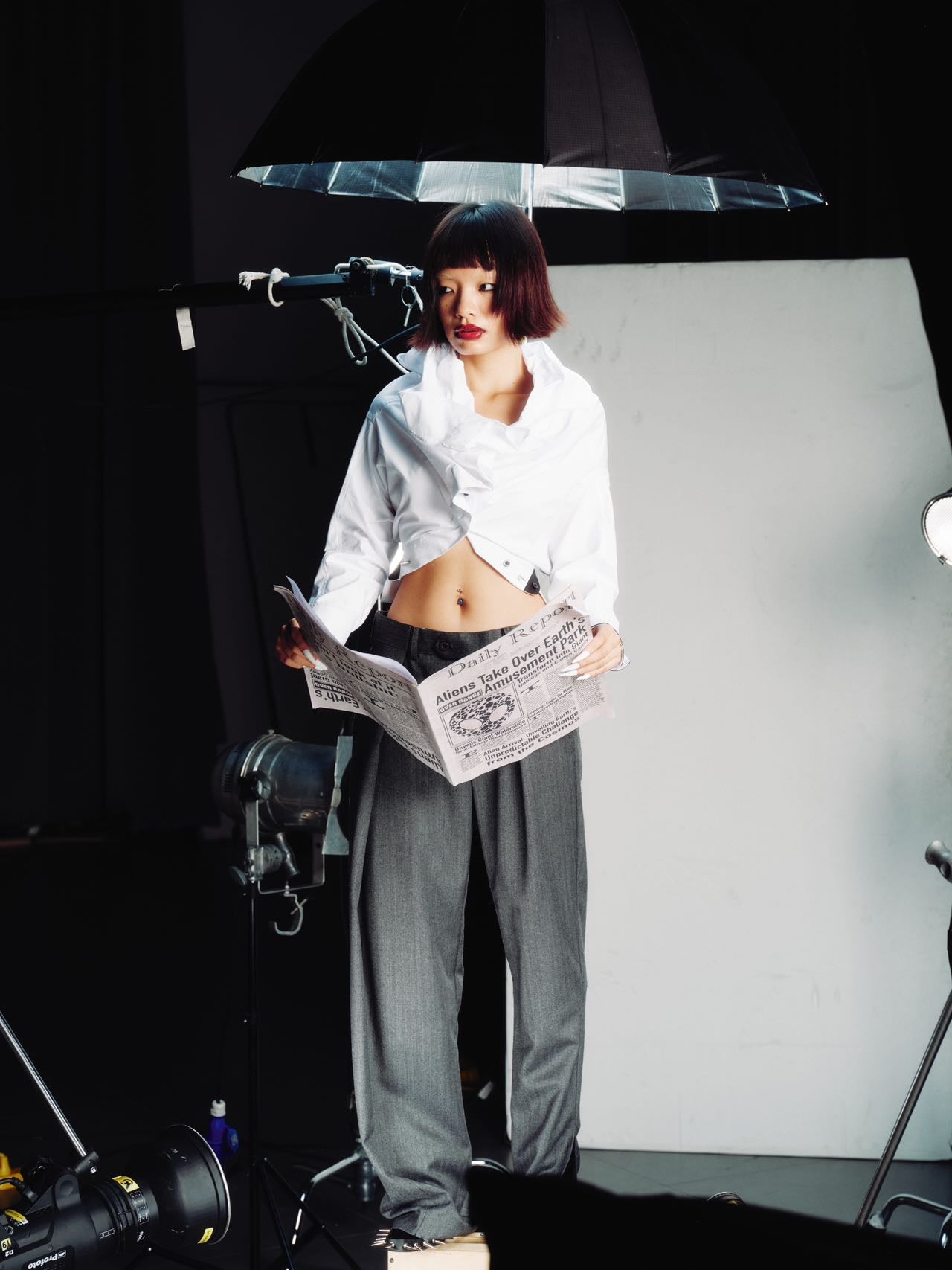 OVER RANGE Grey Wool Trousers