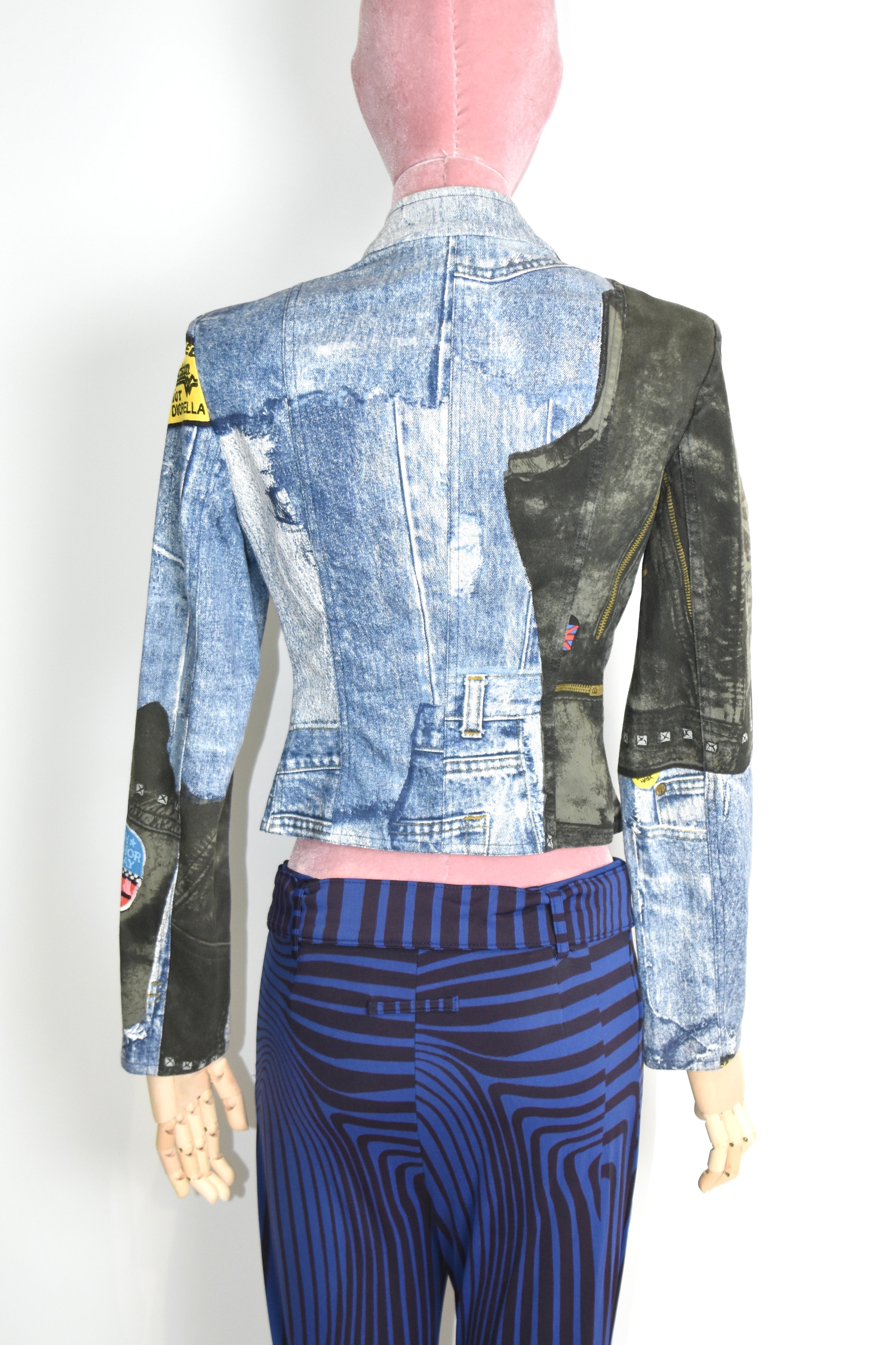 Christian Dior by John Galliano Trompe-l'œil Denim Print Jacket