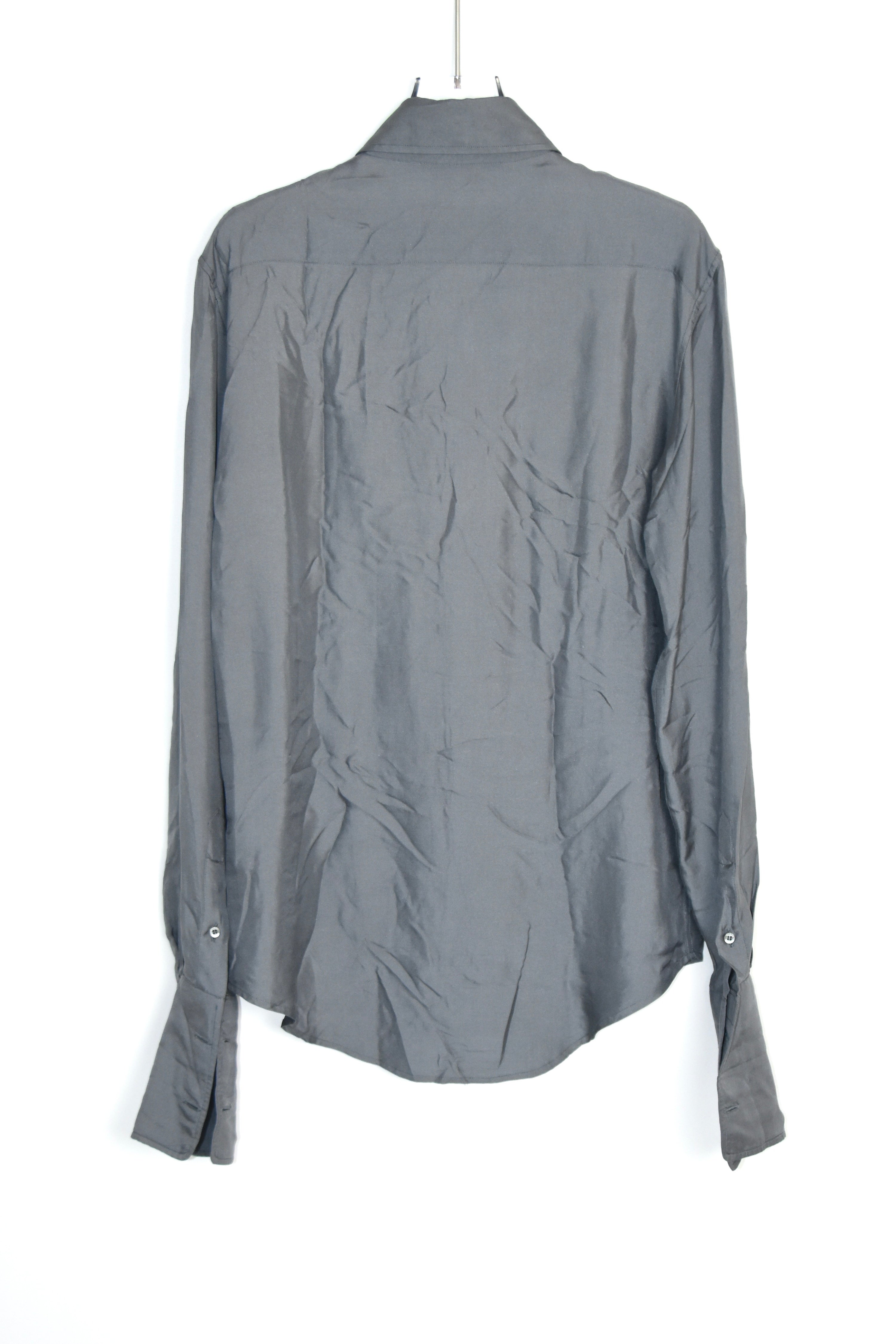 Gucci by Tom Ford 1990s–Early 2000s Grey Silk Tailored Shirt – Archive Minimalist Runway Era Piece