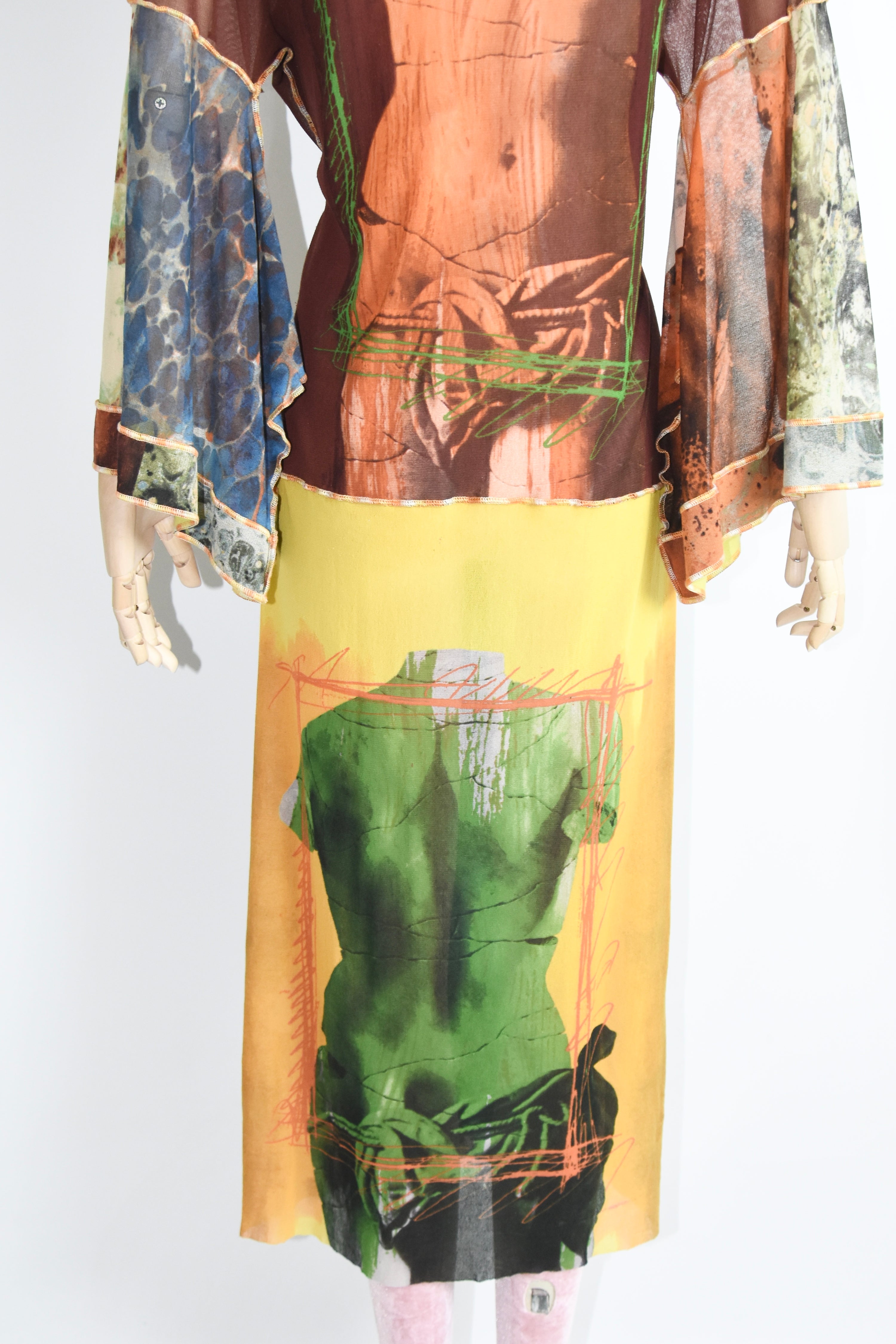 Jean Paul Gaultier F/W 1996 “Venus Sculpture” Sheer Mesh Kimono Robe