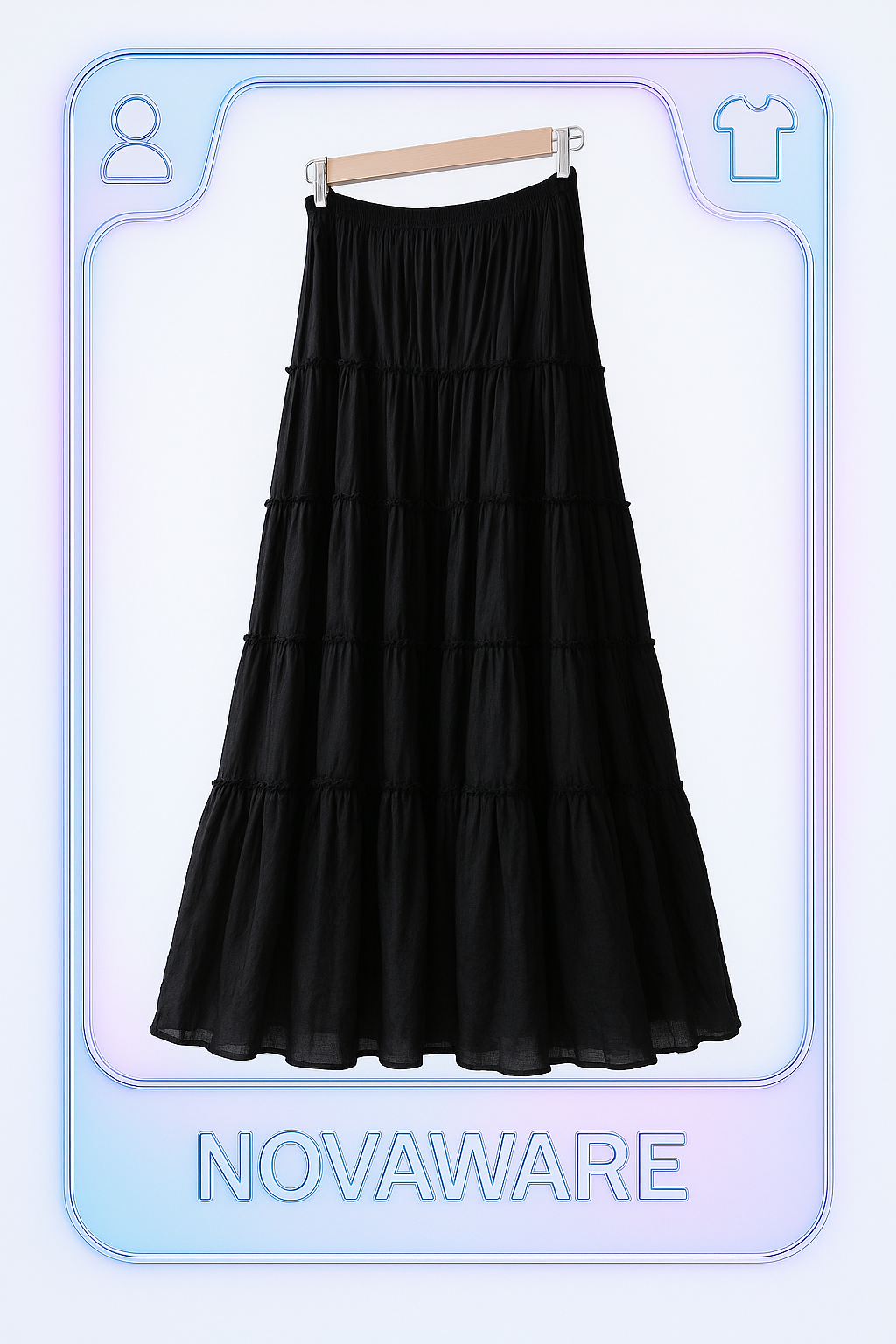 Jean Paul Gaultier Black Tiered Maxi Skirt