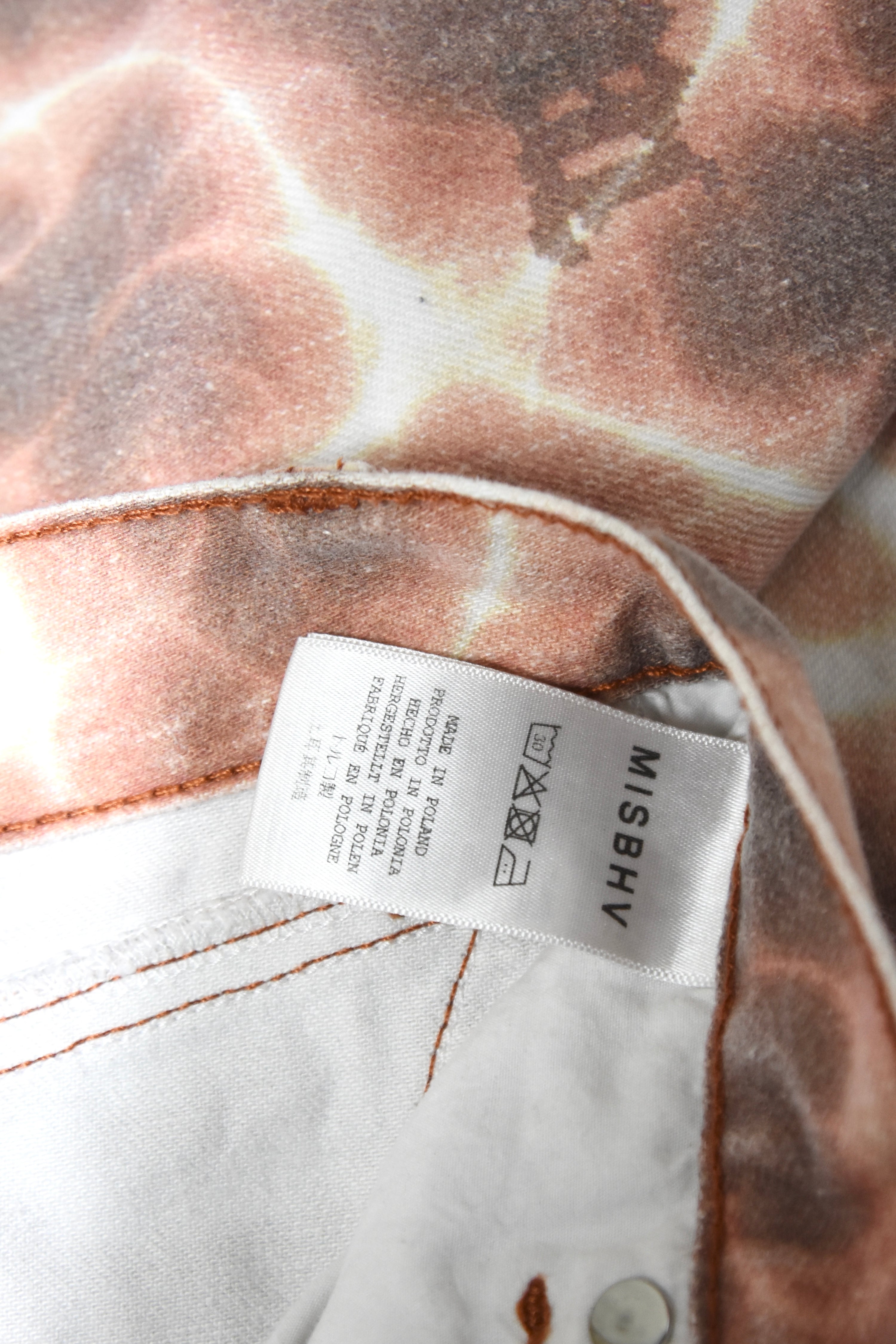 MISBHV Pool Ripple Digital Print Denim – Archive Orange/Beige Straight Fit, Size 26 (Almost New)