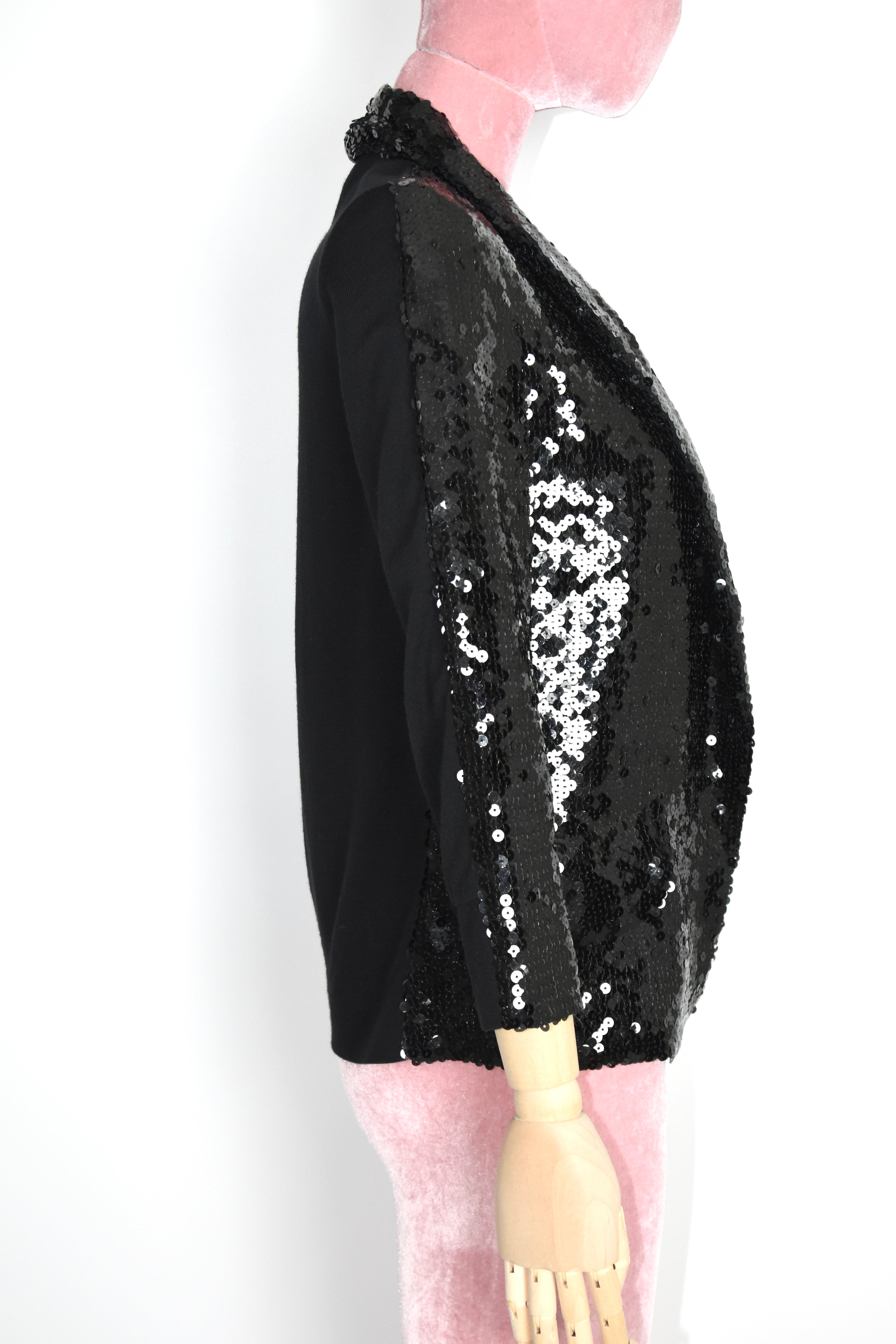 Yves Saint Laurent “Paillette Sequin” Black Evening Jacket – Spring/Summer 2009 Runway Era (Made in France)