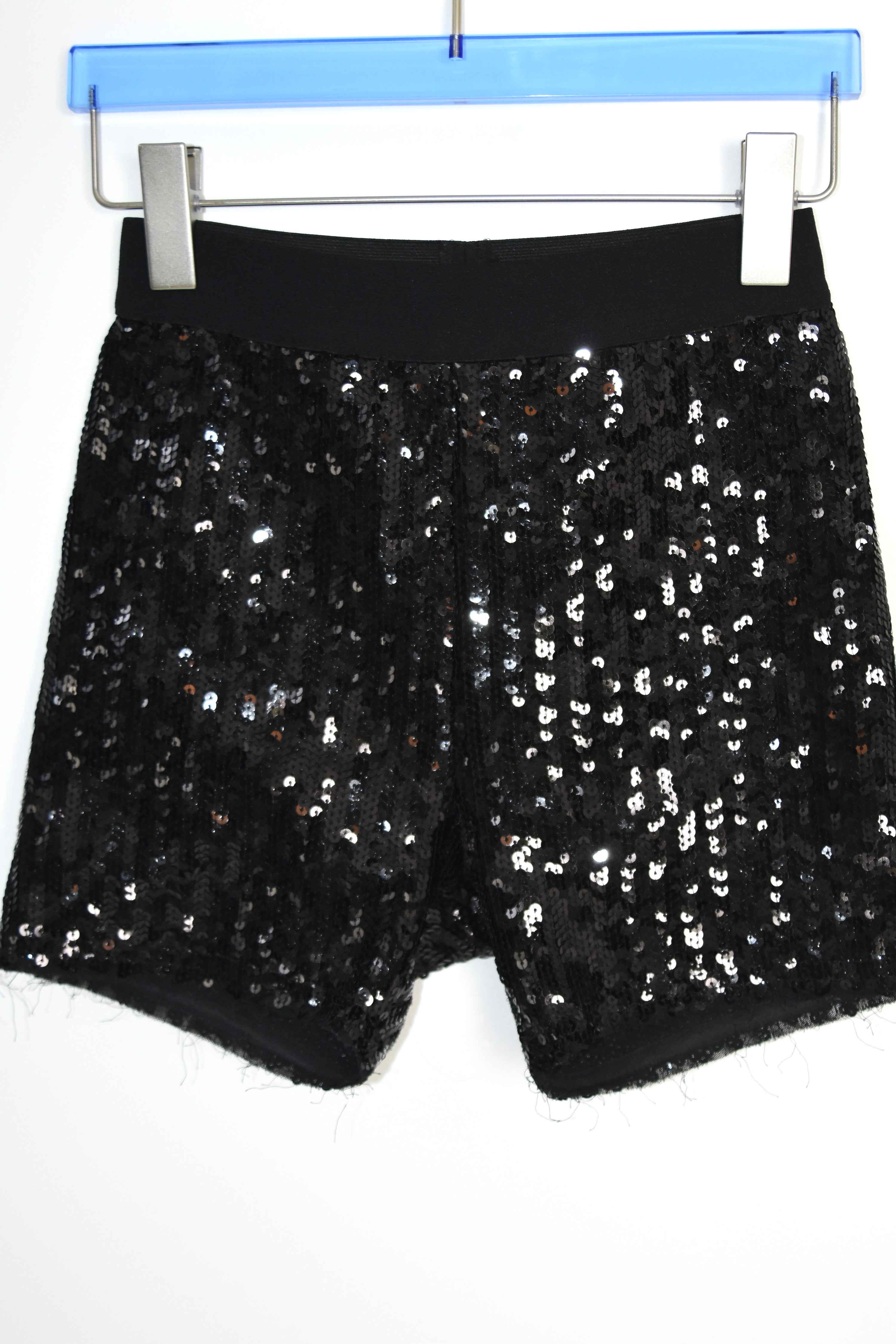 Junya Watanabe Comme des Garçons Sequin Embellished Stretch Shorts – Contemporary Collection Statement Piece