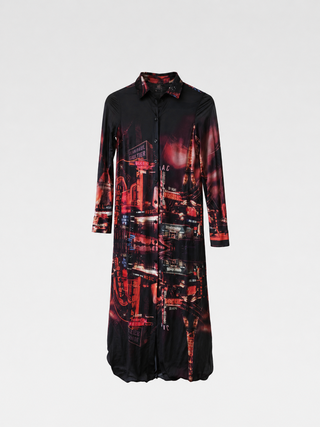 Jean Paul Gaultier 1990s Street Scene Print Shirt Dress