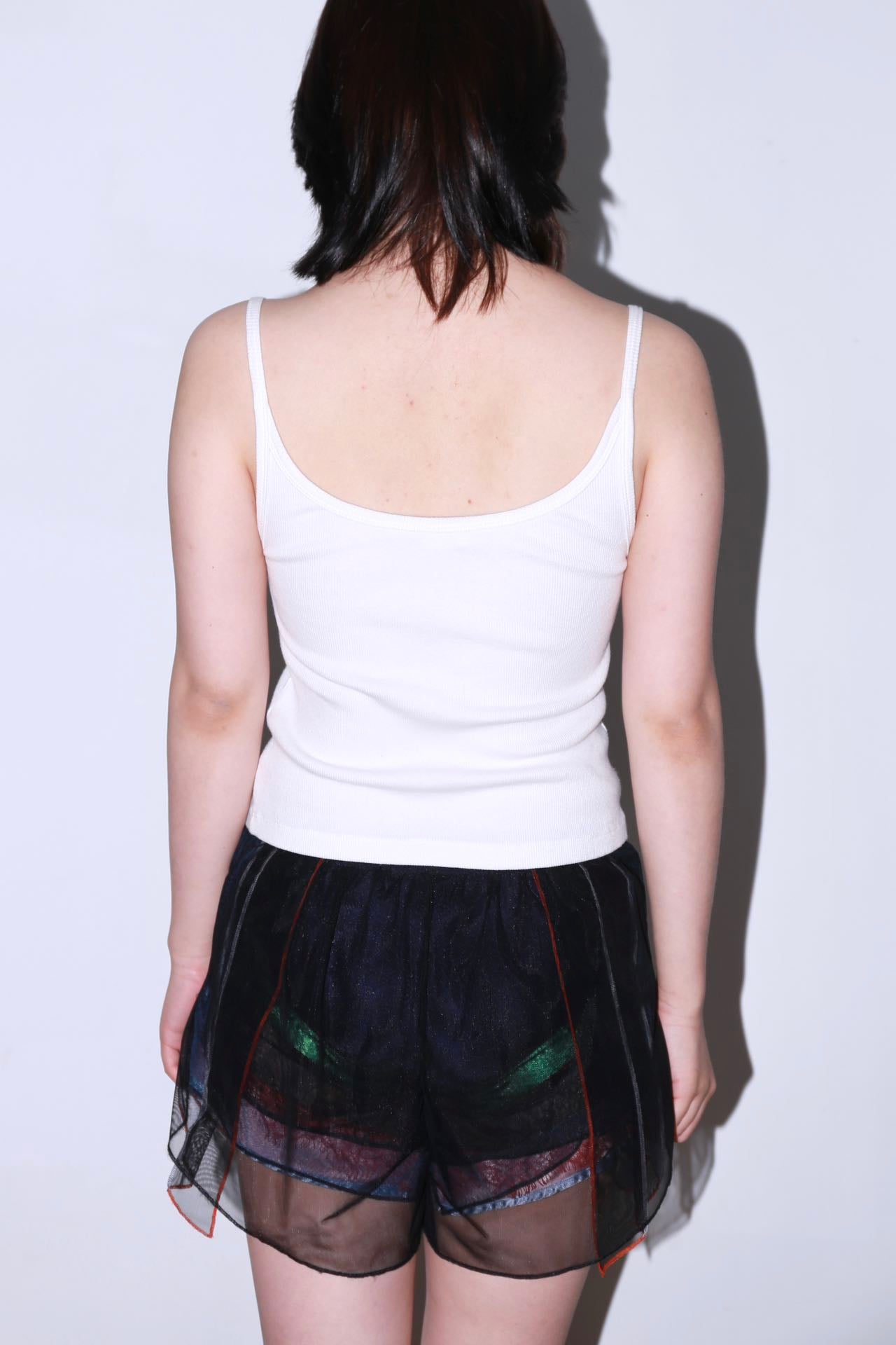 CELINE Ribbed White Logo Tank Top with Triomphe Detail – METAL 金