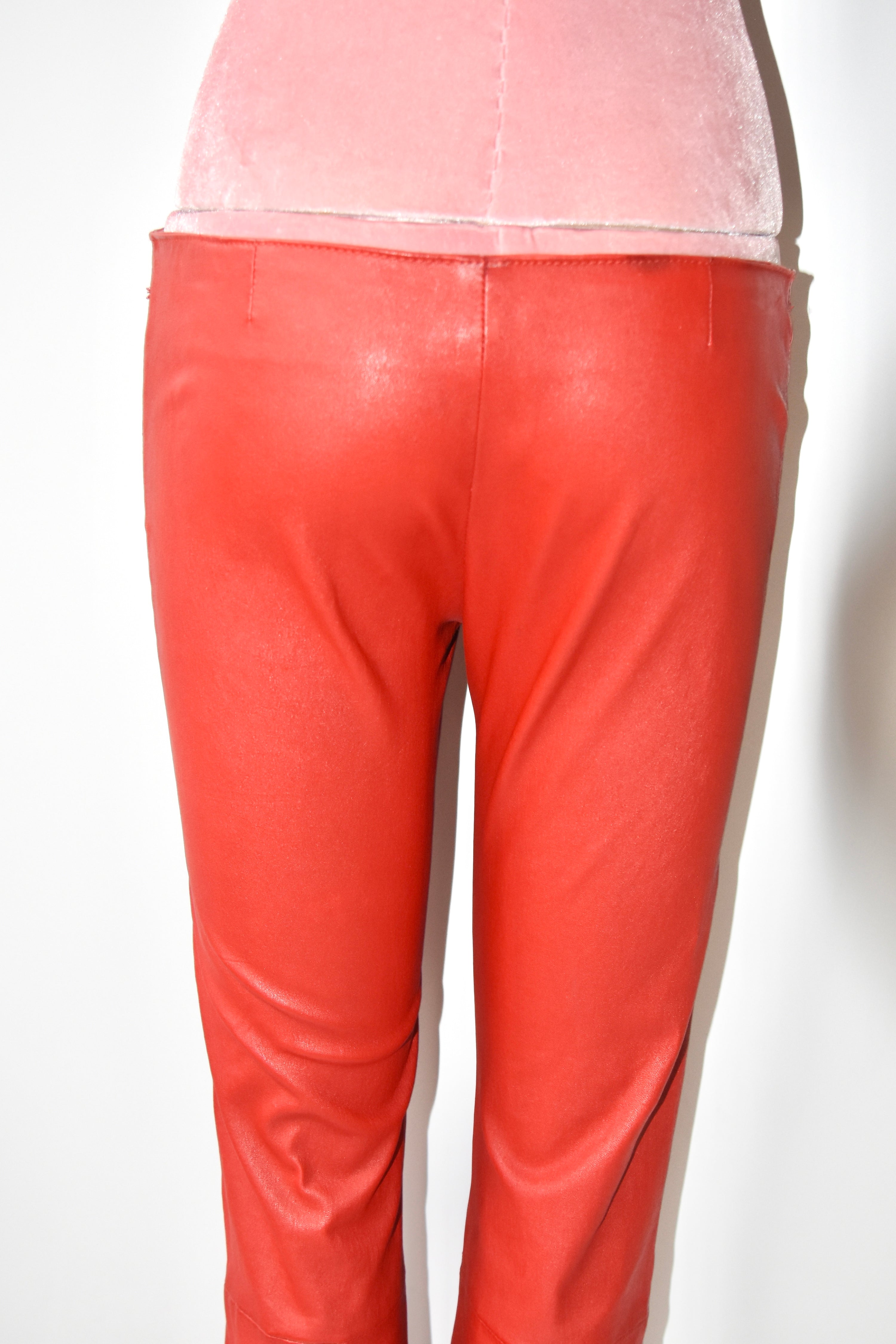 Chrome Hearts Ultra-Rare Red Full Leather Pants