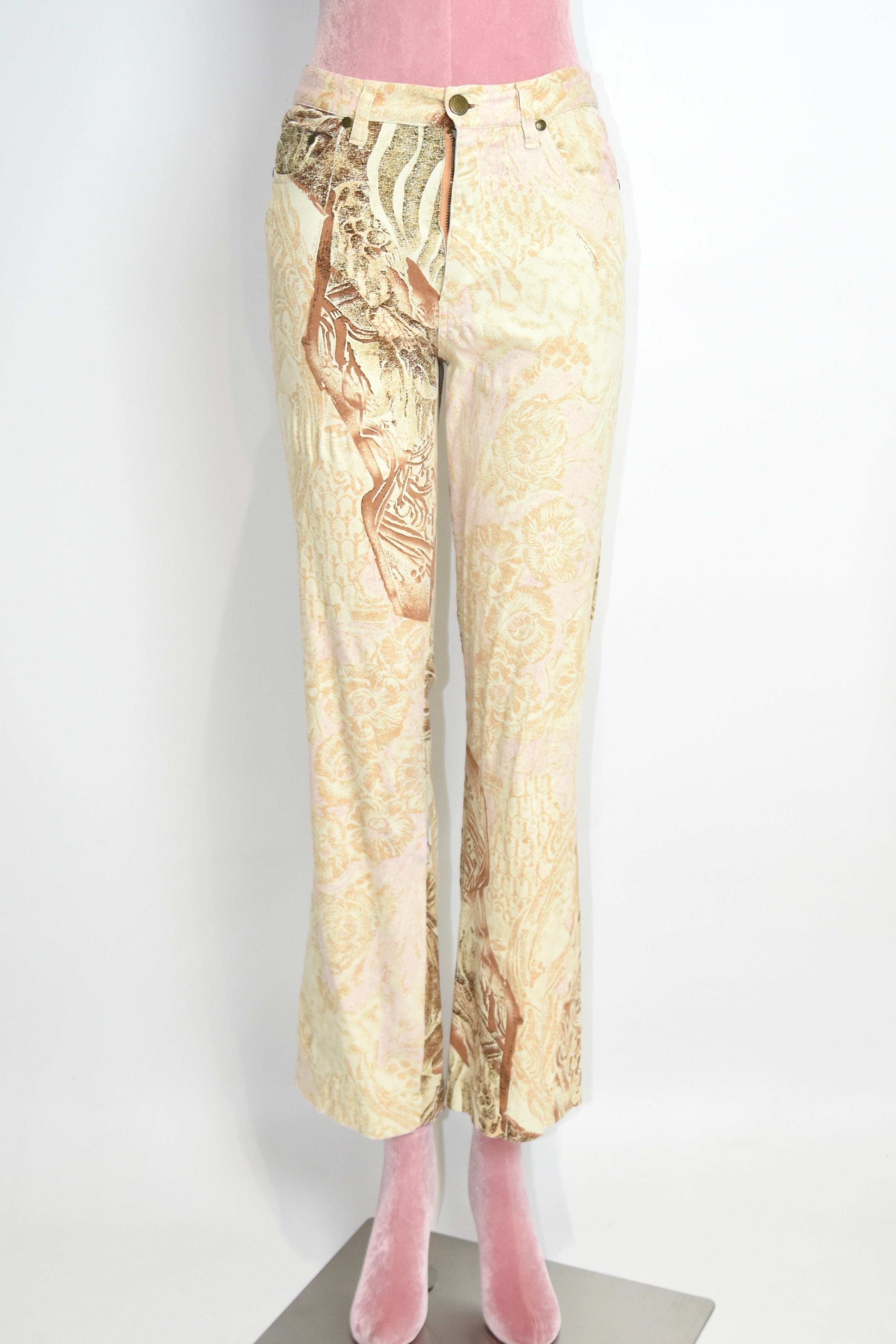 Roberto Cavalli All-Over Baroque Animal Print Pants