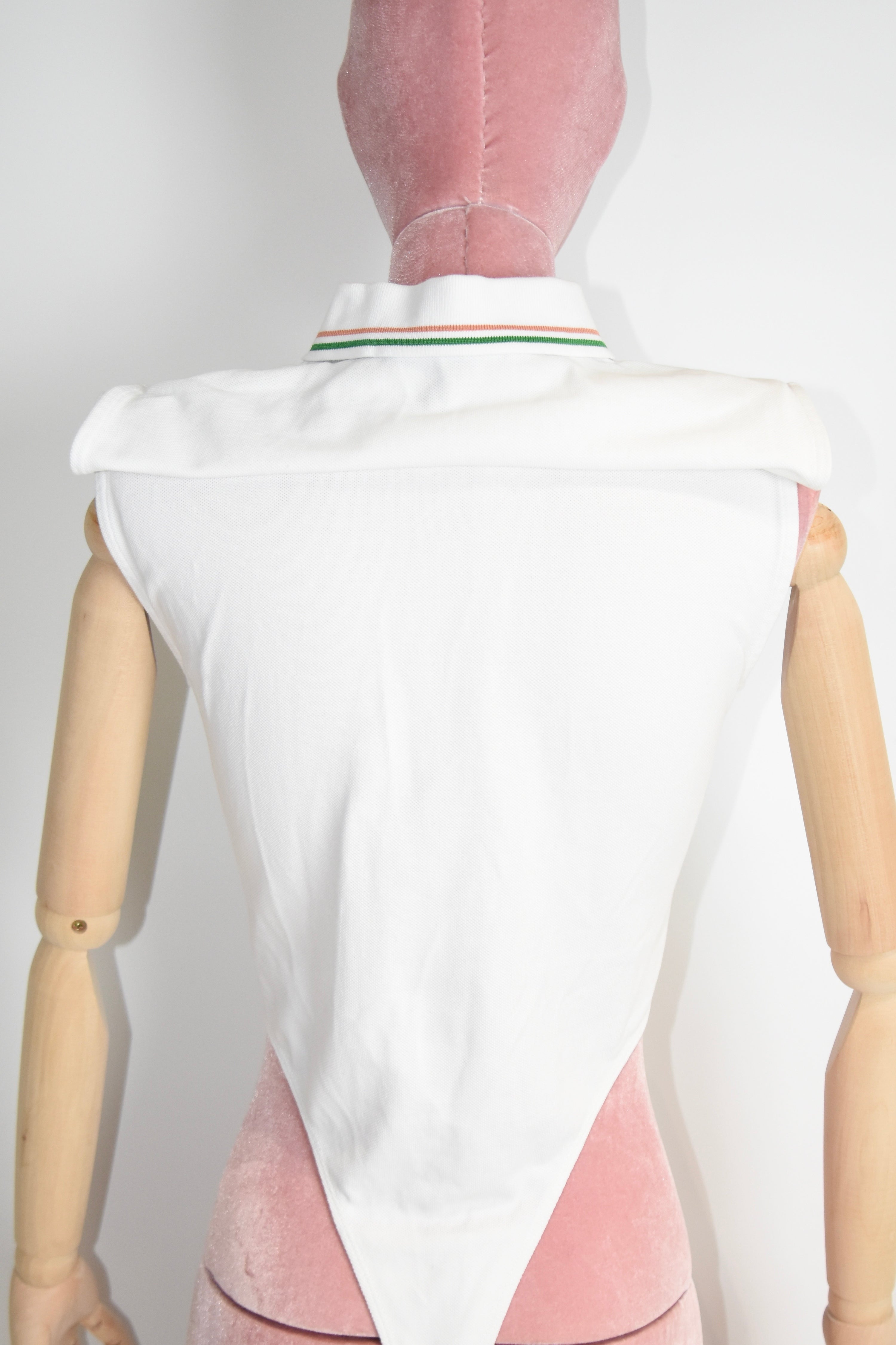 Y/Project Layered Collar Polo Bodysuit – Deconstructed White Cotton Design