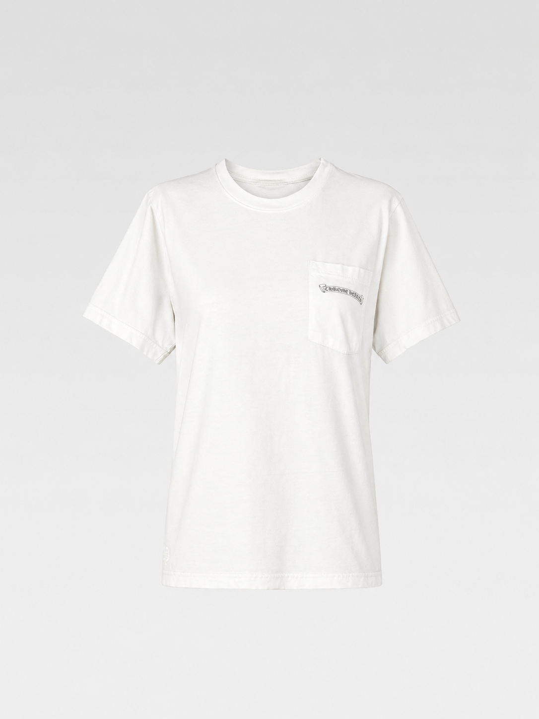 Chrome Hearts Cross Cluster Graphic T-Shirt – White Cotton Pocket Tee with Multicolor Cross Print