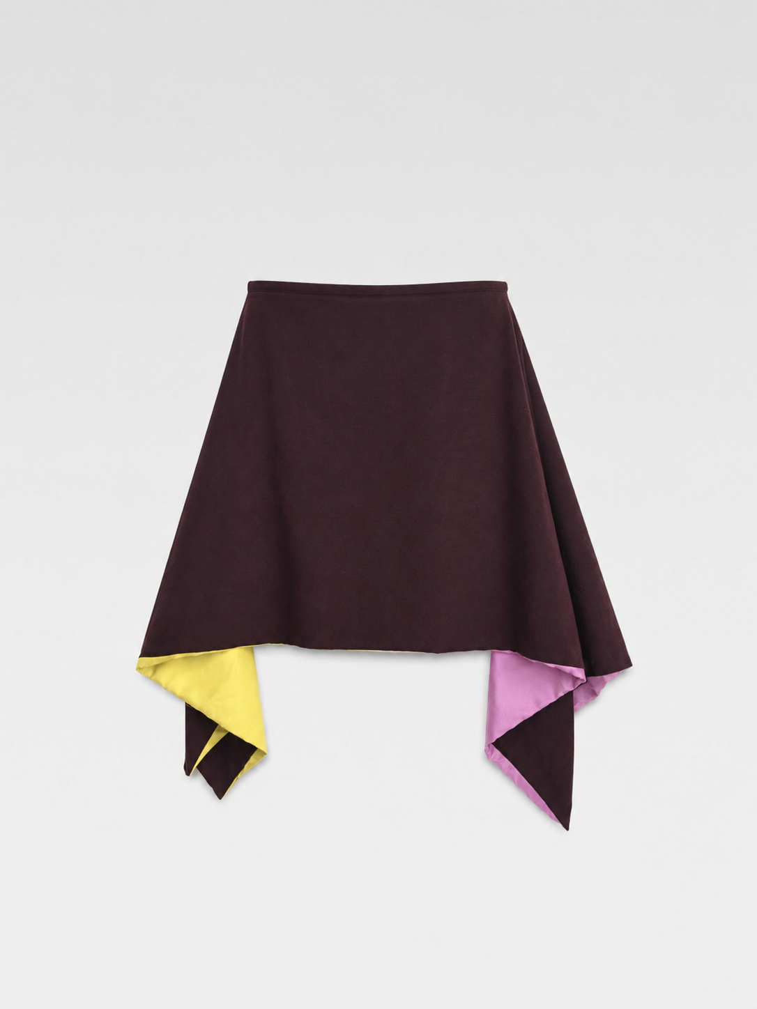 Jean Paul Gaultier FEMME Asymmetric Contrast-Lining Mini Skirt