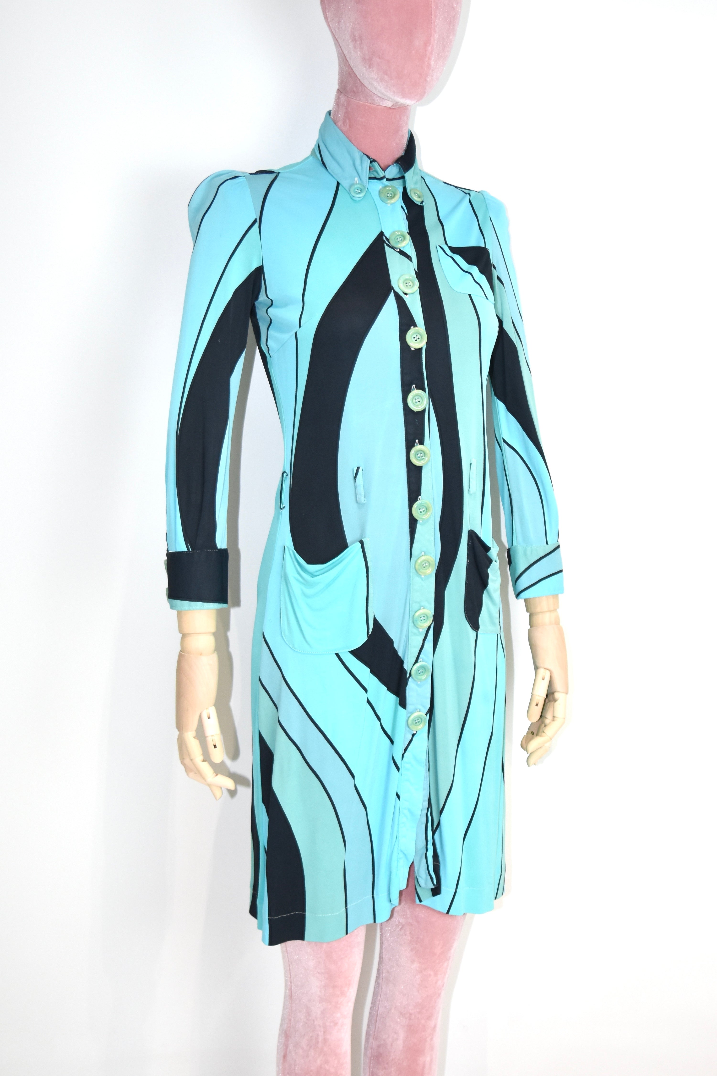 Moschino Cheap and Chic Optical Stripe Dress