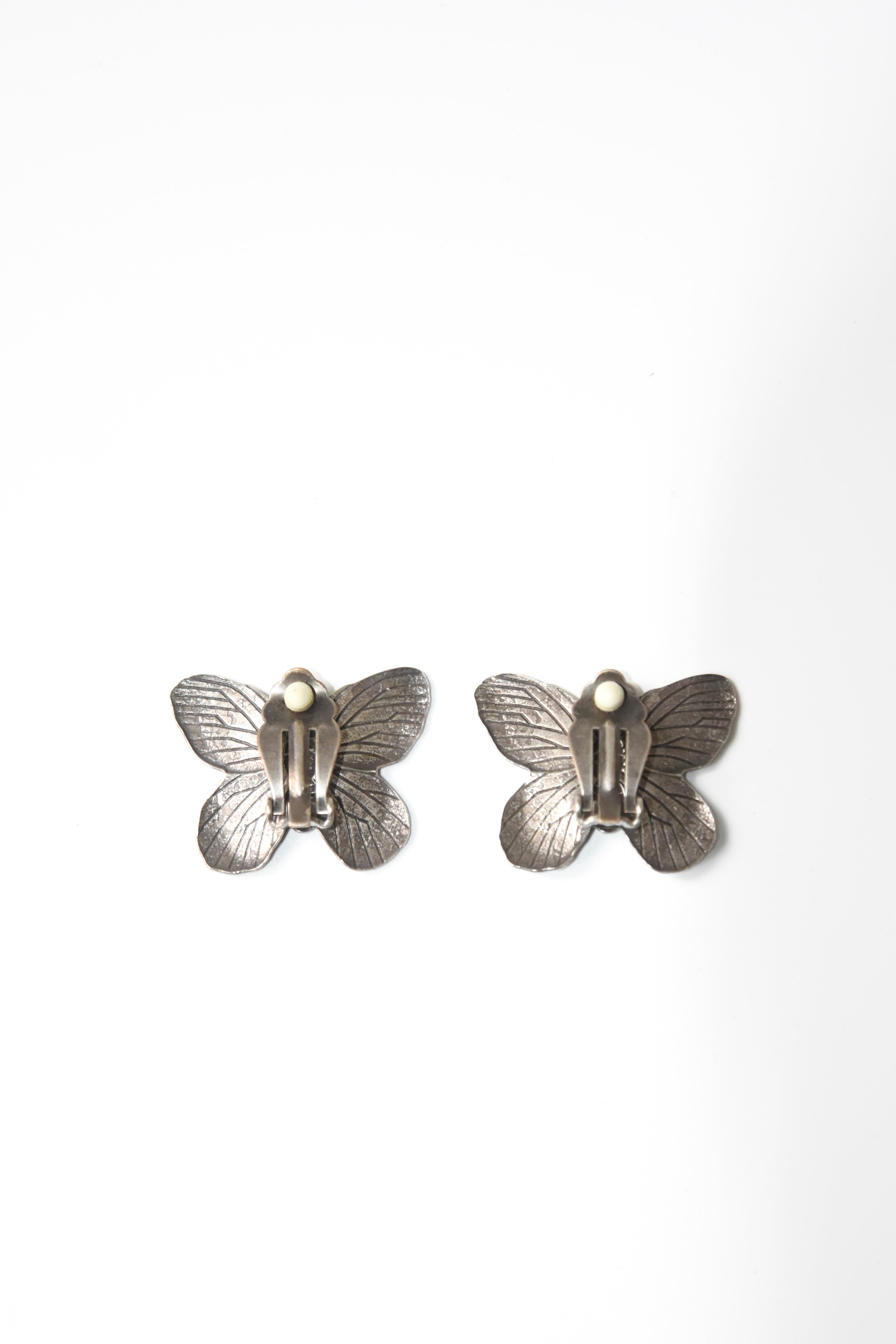 Jean Paul Gaultier Silver Butterfly Clip-On Earrings