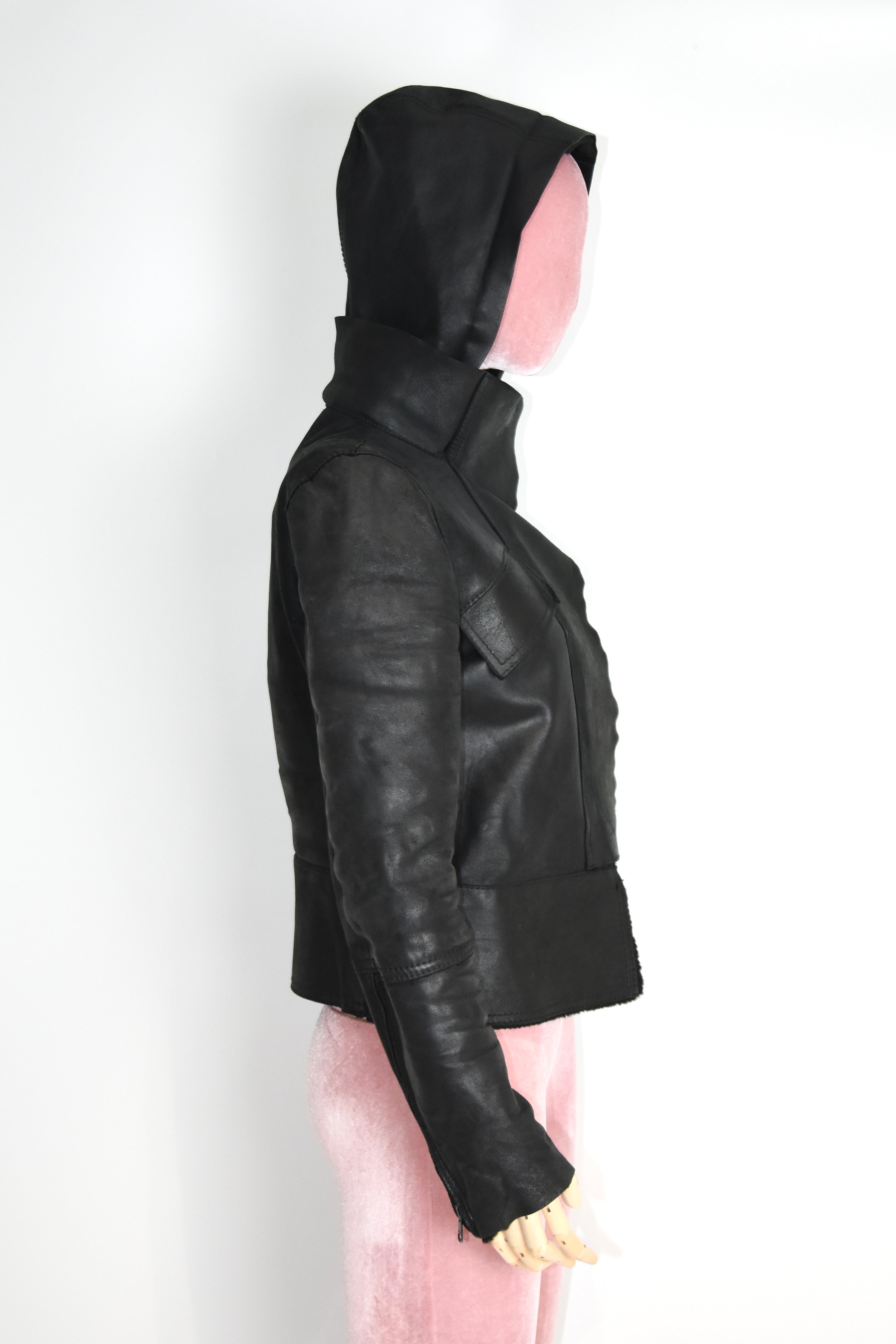 Gucci by Tom Ford Hooded Shearling Leather Jacket
