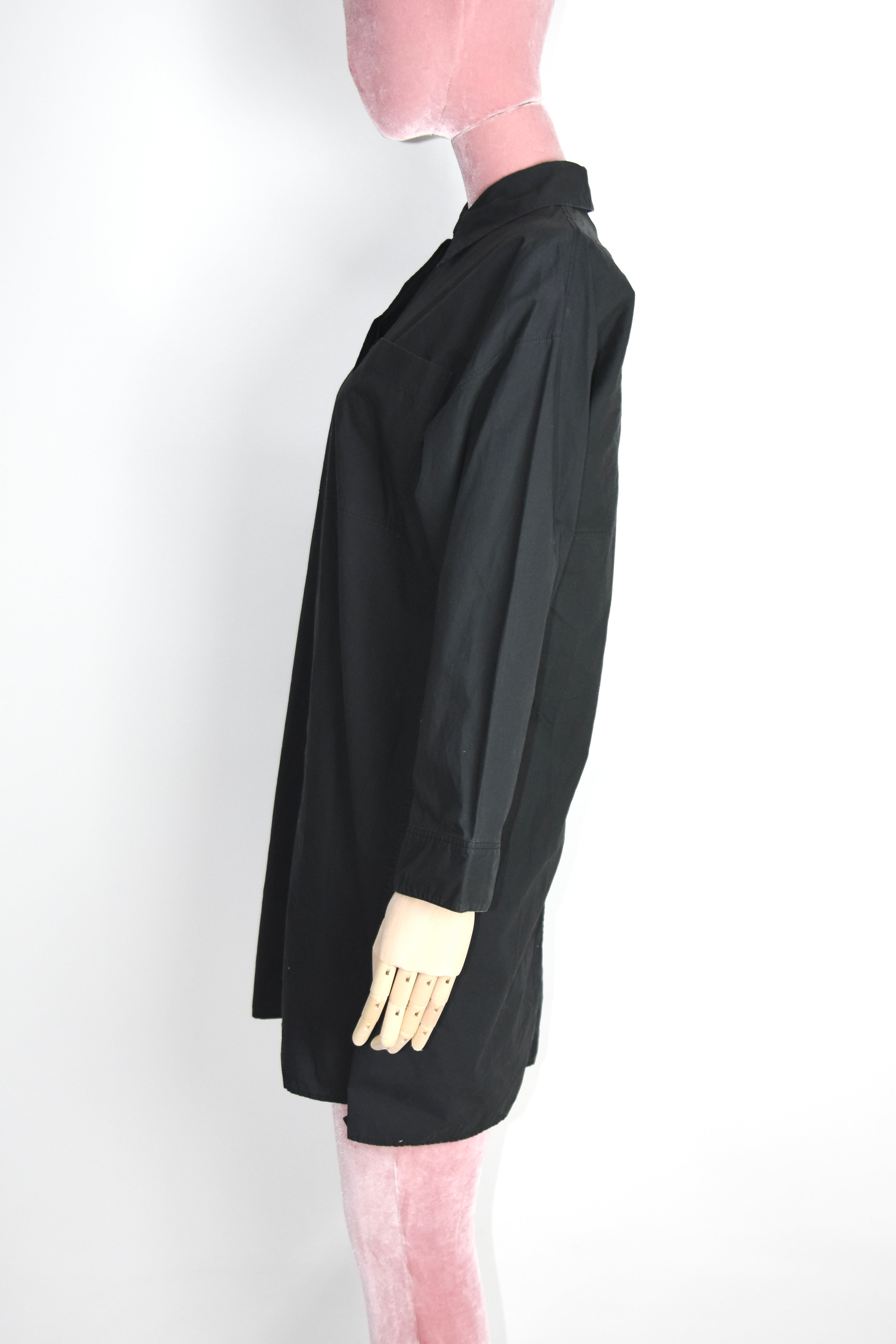 Acne Studios “JACUI POP” Black Long Cotton Shirt Dress – Minimalist Scandinavian Design (PSS18)