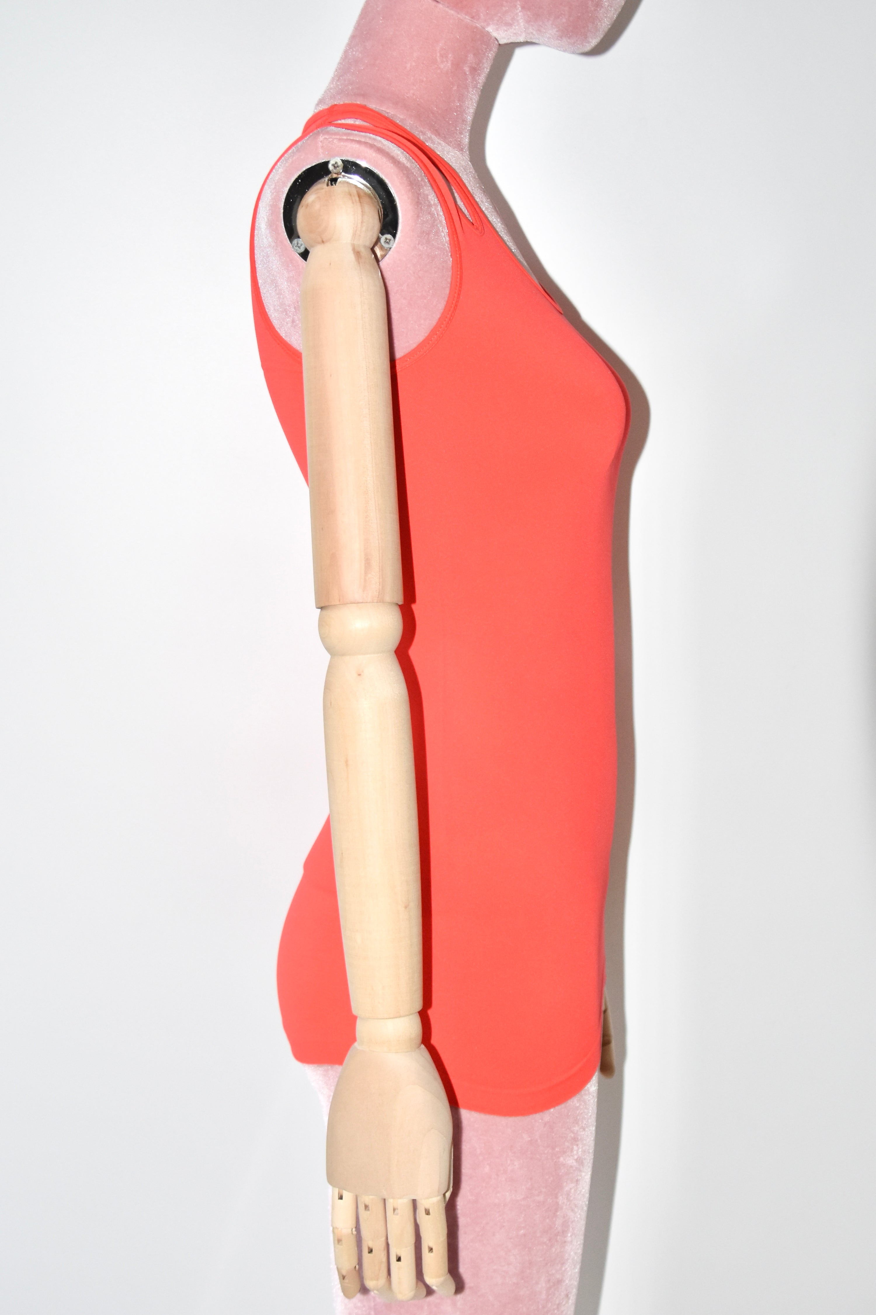 Helmut Lang Cut-Out Shoulder Tank Top in Fluorescent Coral – Women’s XS (Near New)