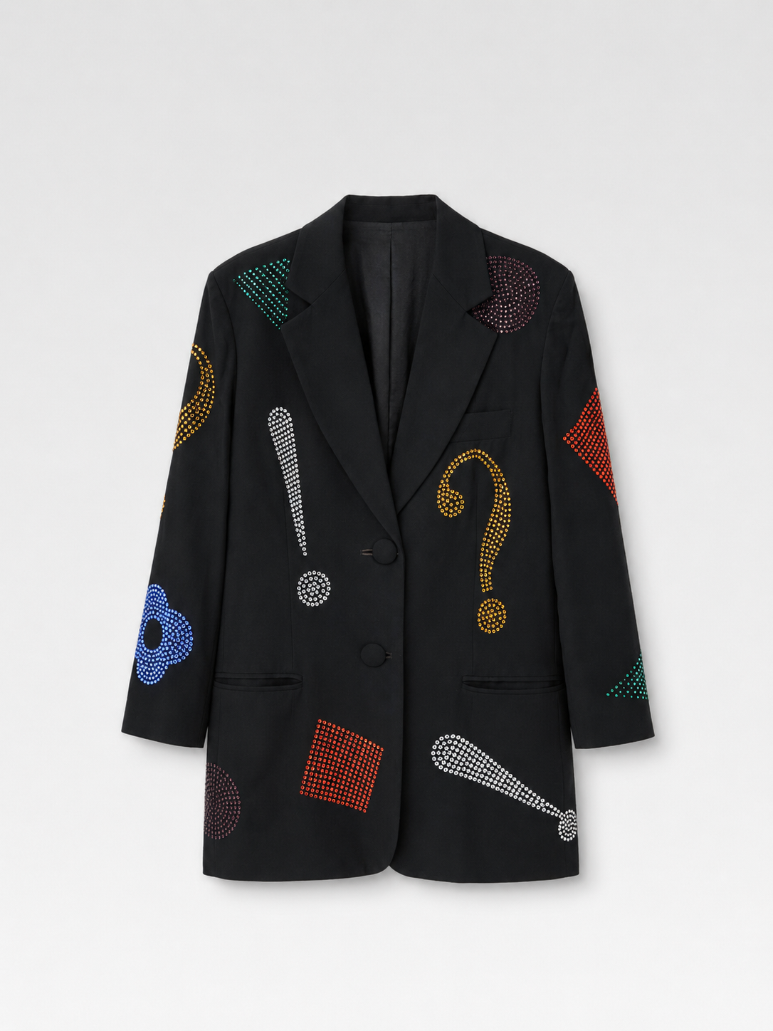 Moschino Couture Vintage Rhinestone Punctuation Blazer