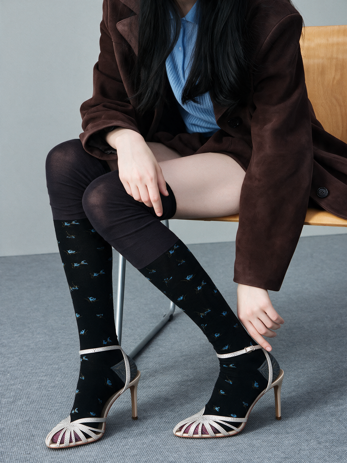 Renaissance Vintage-Style Over-the-Knee Socks 4-Pair Set – Knit Pattern Autumn Winter Socks | 4-Piece