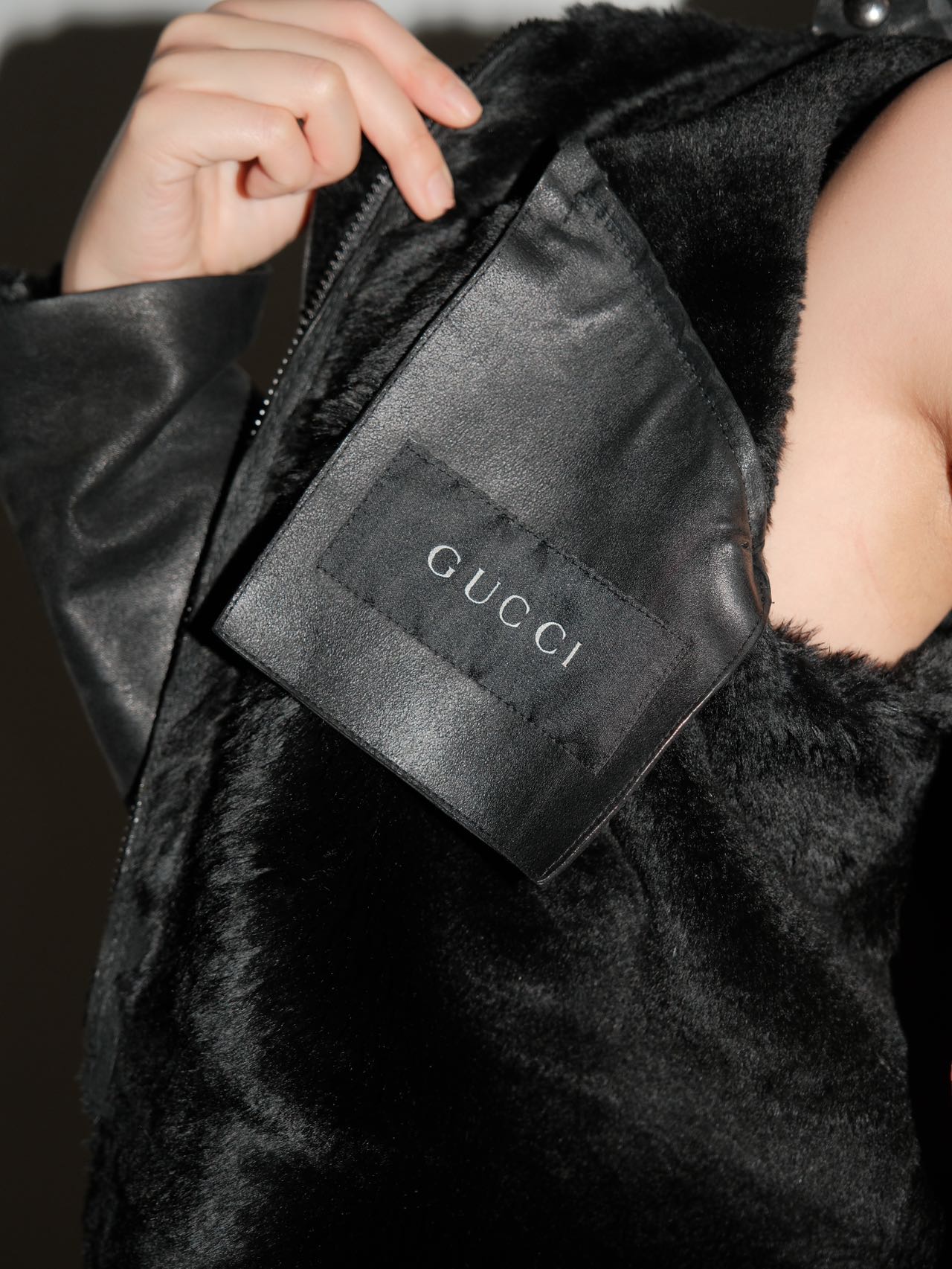 Gucci by Tom Ford Hooded Shearling Leather Jacket