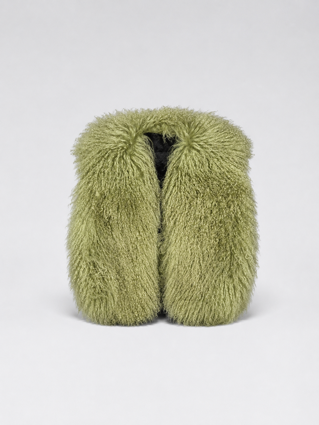 Chrome Hearts Moss Green Lamb Fur Jacket – Limited Edition Silver Hardware Cross Patch Archive Piece