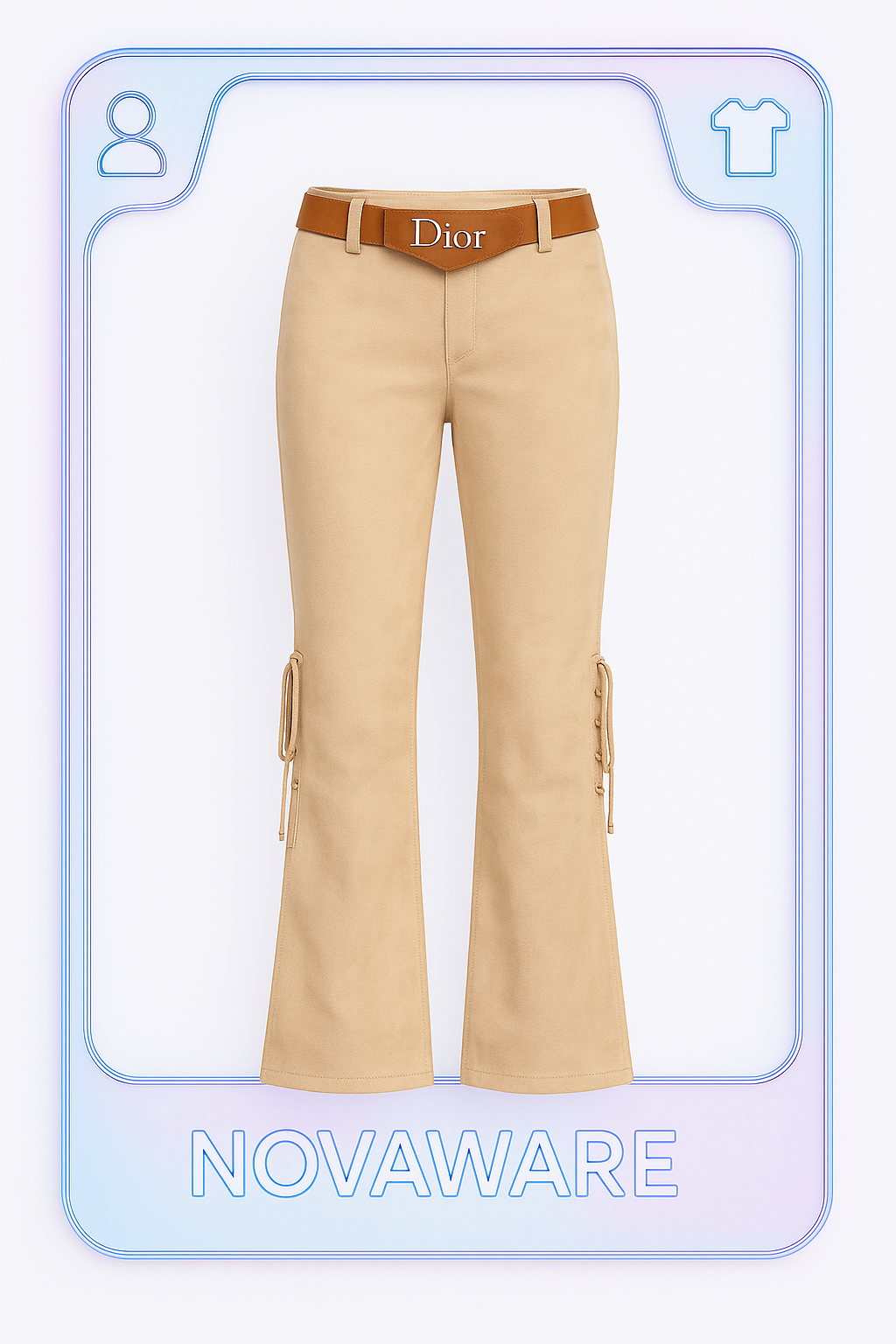 Christian Dior by John Galliano Suede Lace-Up Flared Trousers