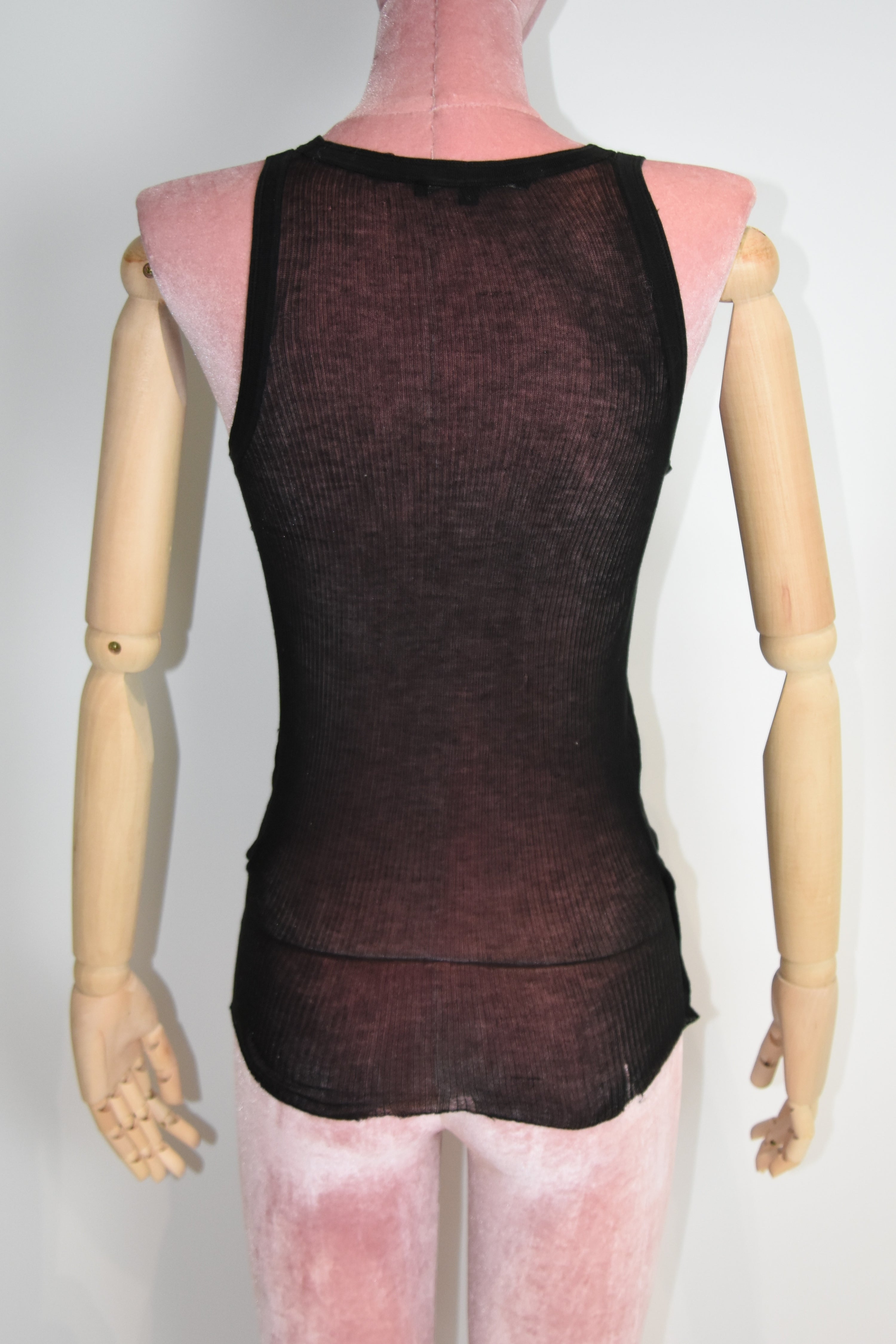 Gucci by Tom Ford Ribbed Sheer Twist Tank Top