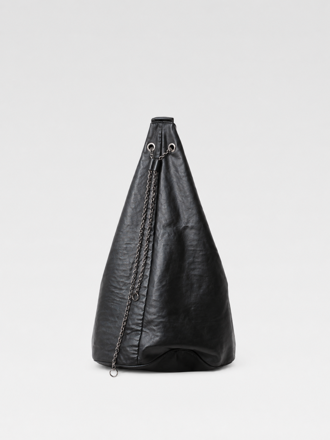 Jean Paul Gaultier Vintage Leather Chain Bucket Bag with Purple Mesh Strap