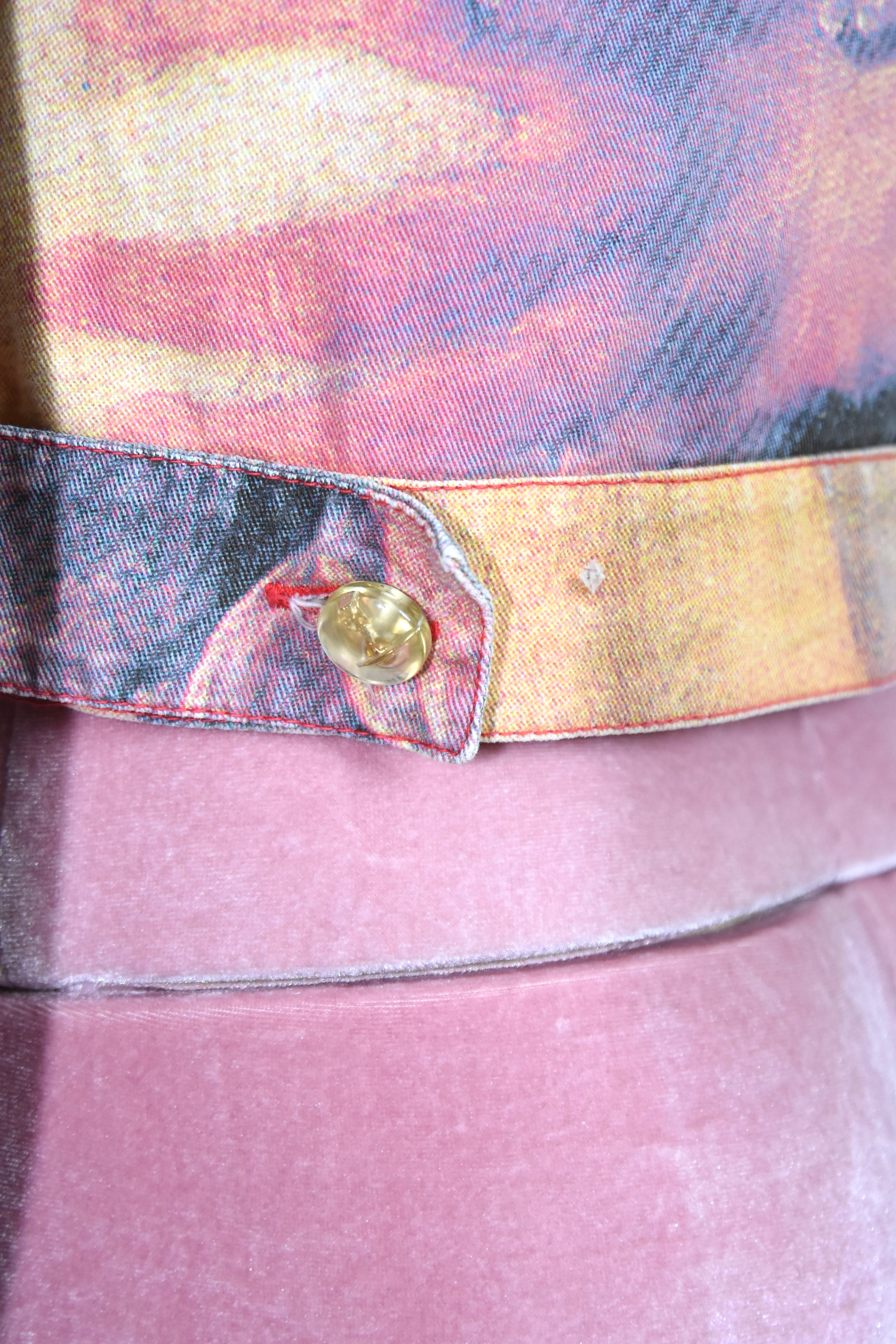 Vivienne Westwood Renaissance Print Cropped Denim Jacket (Baroque Eroticism in Subversive Tailoring)