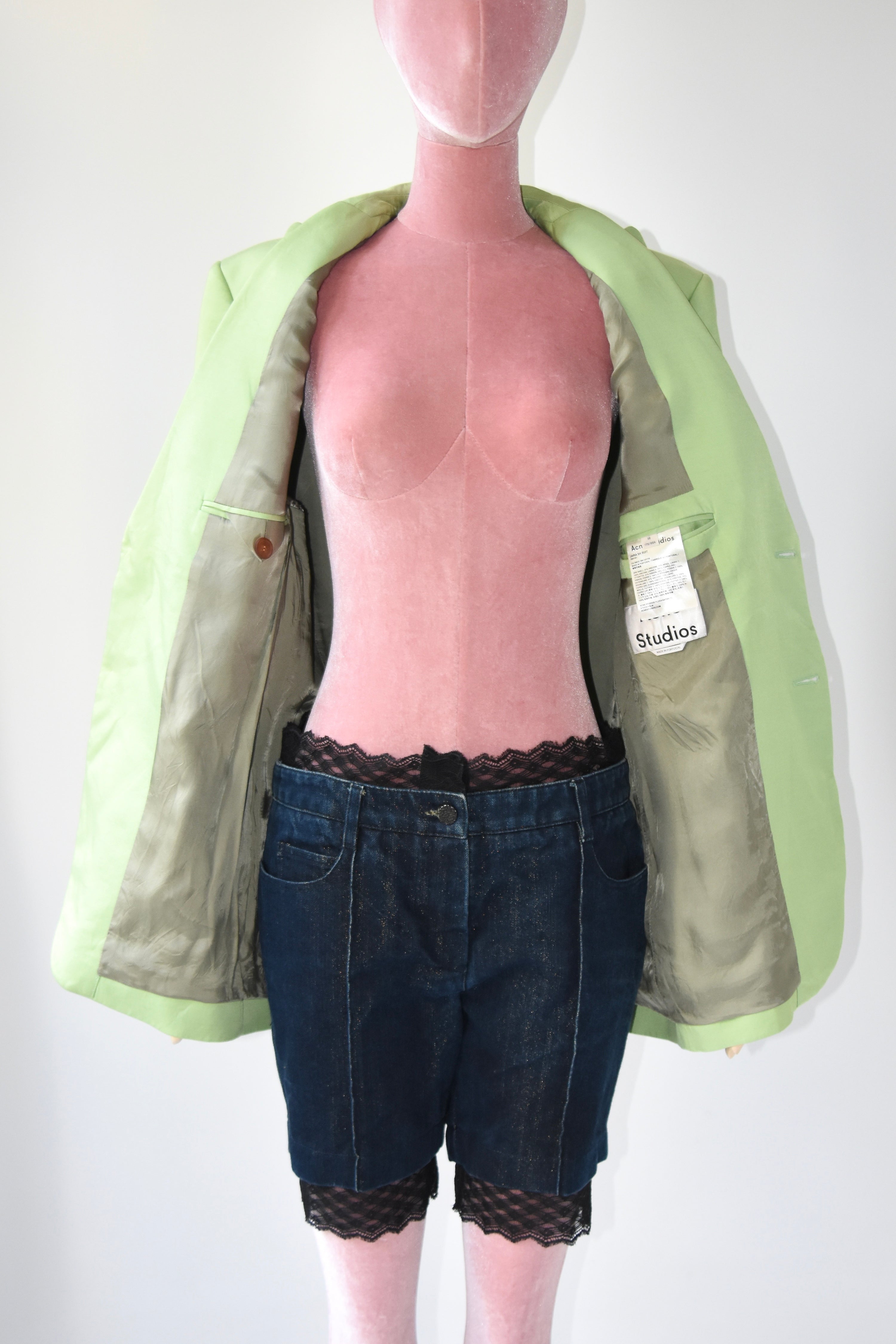 Acne Studios Lime Green Tailored Blazer – Portugal Made Structured Suit Jacket