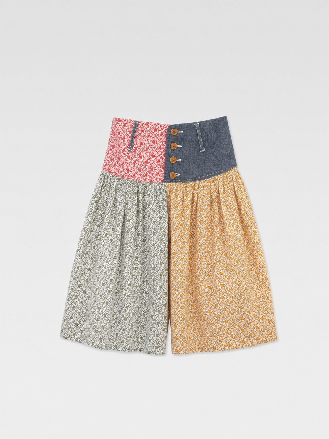 KAPITAL Patchwork Floral Balloon Shorts – Japanese Folk Patchwork Cotton Shorts