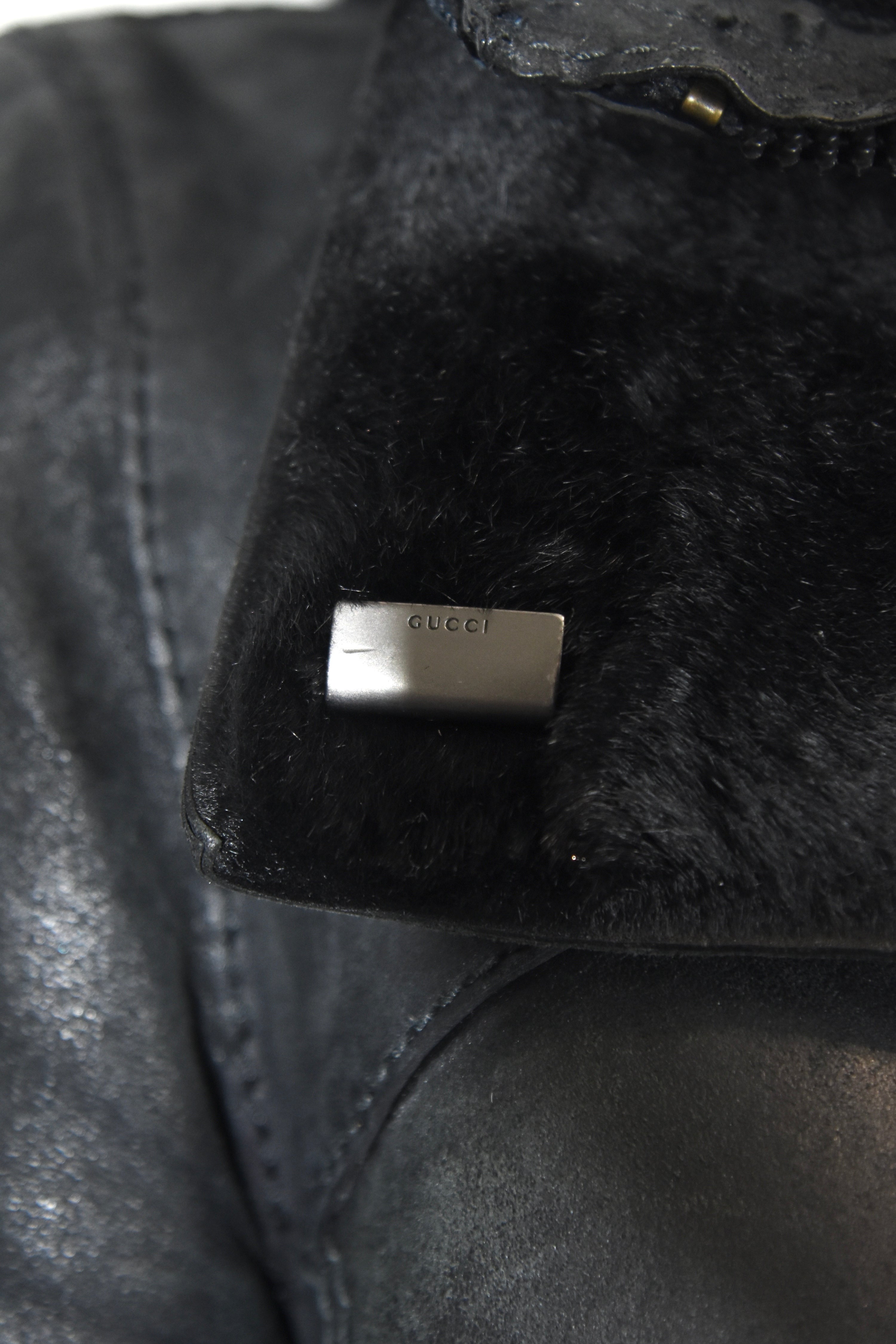 Gucci by Tom Ford Hooded Shearling Leather Jacket
