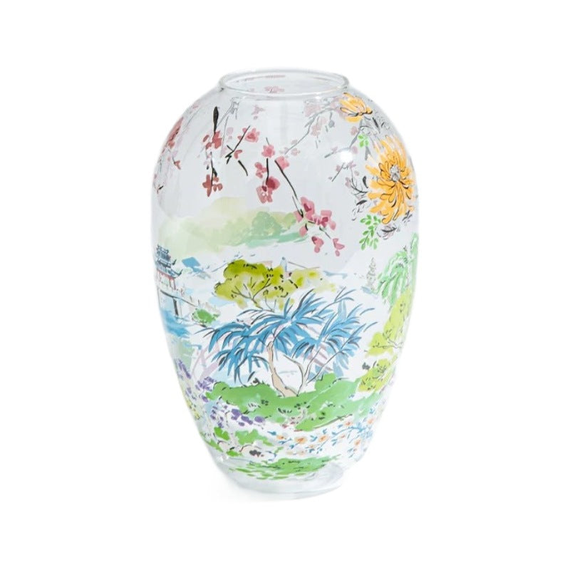 Decor“Jiangnan Spring”Shop Owner's Private Collection Vase Venice Collection Glass Ornament Living Room New Chinese Style