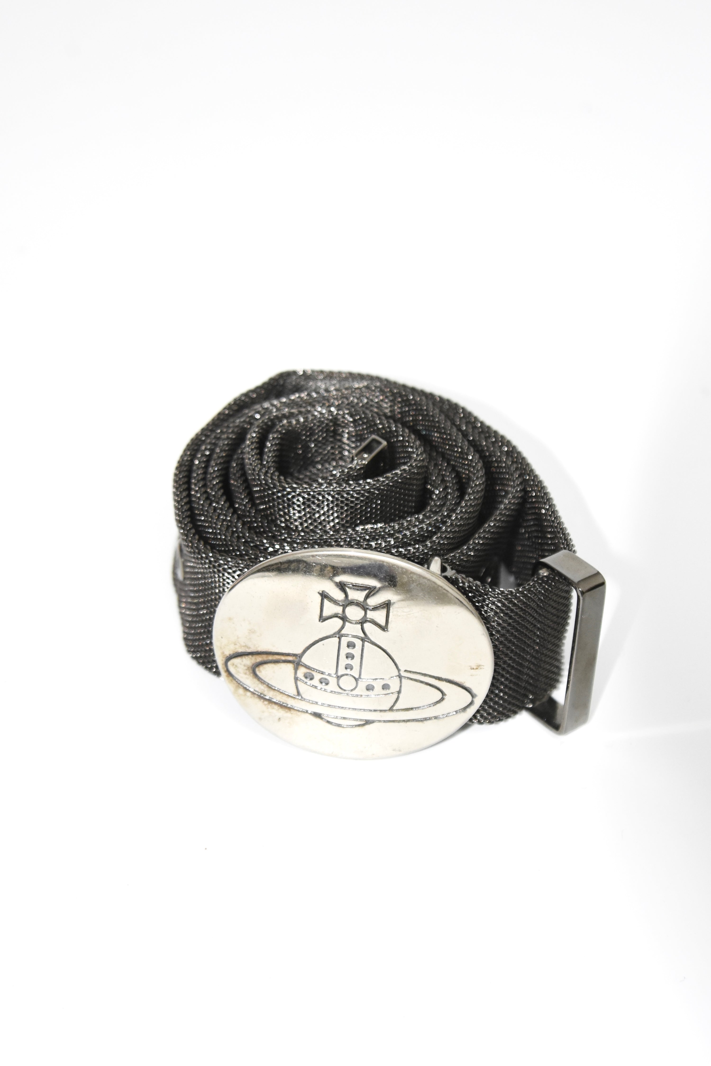 Vivienne Westwood Orb Buckle Metal Mesh Belt – Rare Vintage Punk Archive Piece