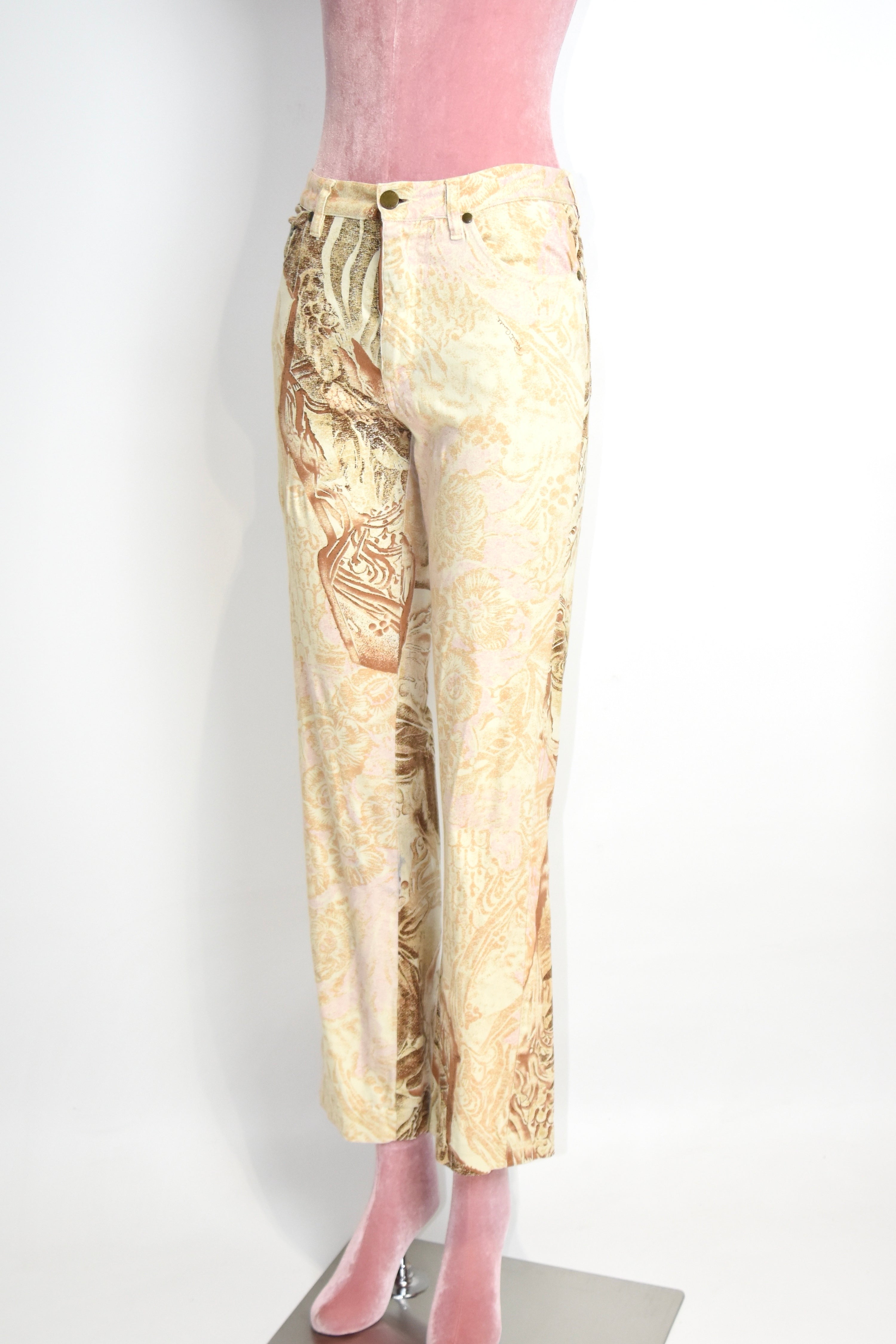Roberto Cavalli All-Over Baroque Animal Print Pants