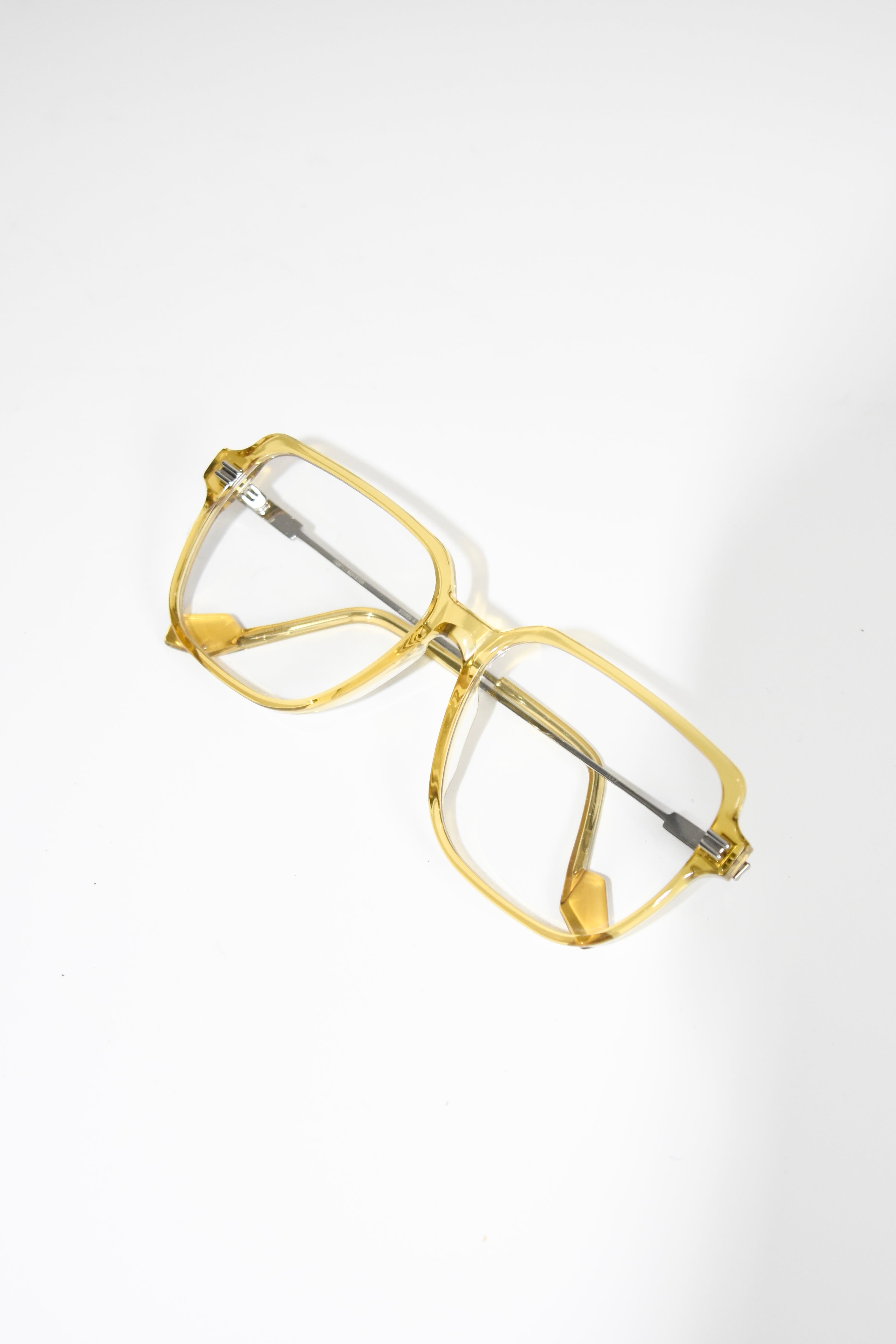 Gentle Monster Transparent Yellow Square Frame Glasses – Retro Futuristic Optical Frames