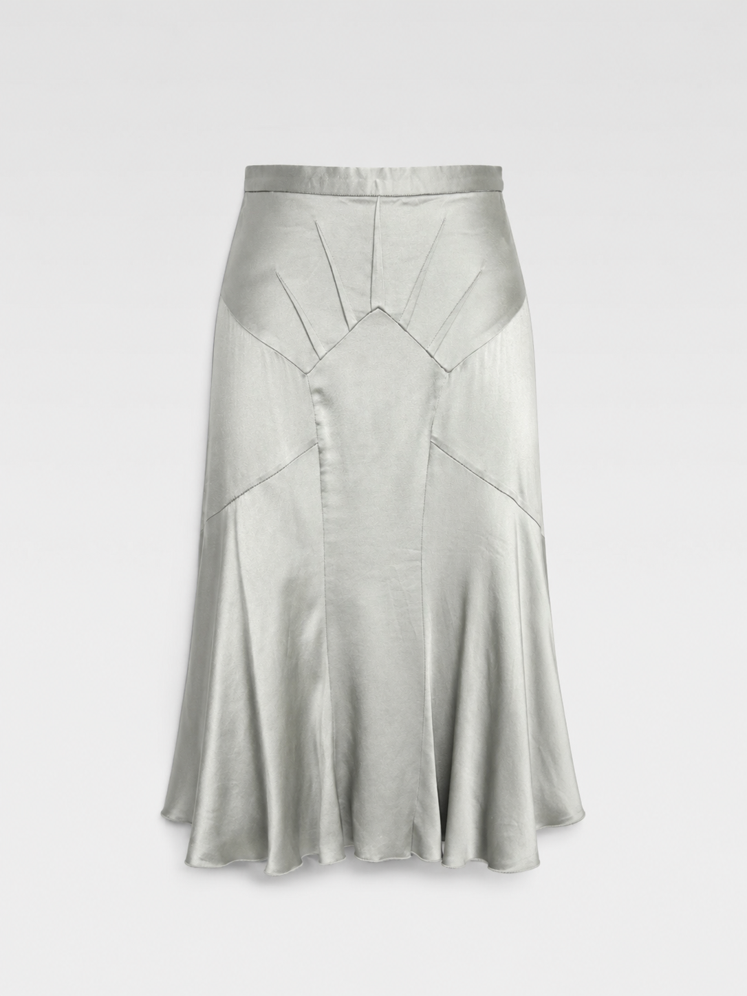 Dolce & Gabbana Silver Satin Panel Skirt