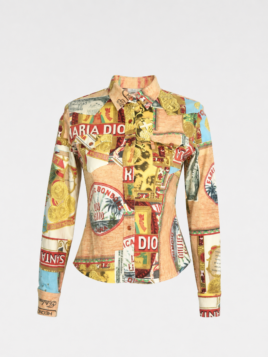 John Galliano 设计的 Christian Dior 2002 春季 Rasta Rastafari 牛仔衬衫夹克