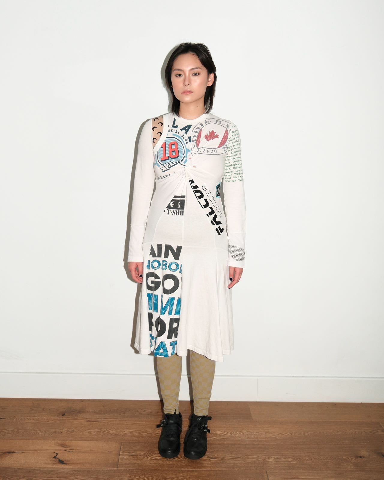 Marine Serre Regenerated Graphic Long Sleeve Dress