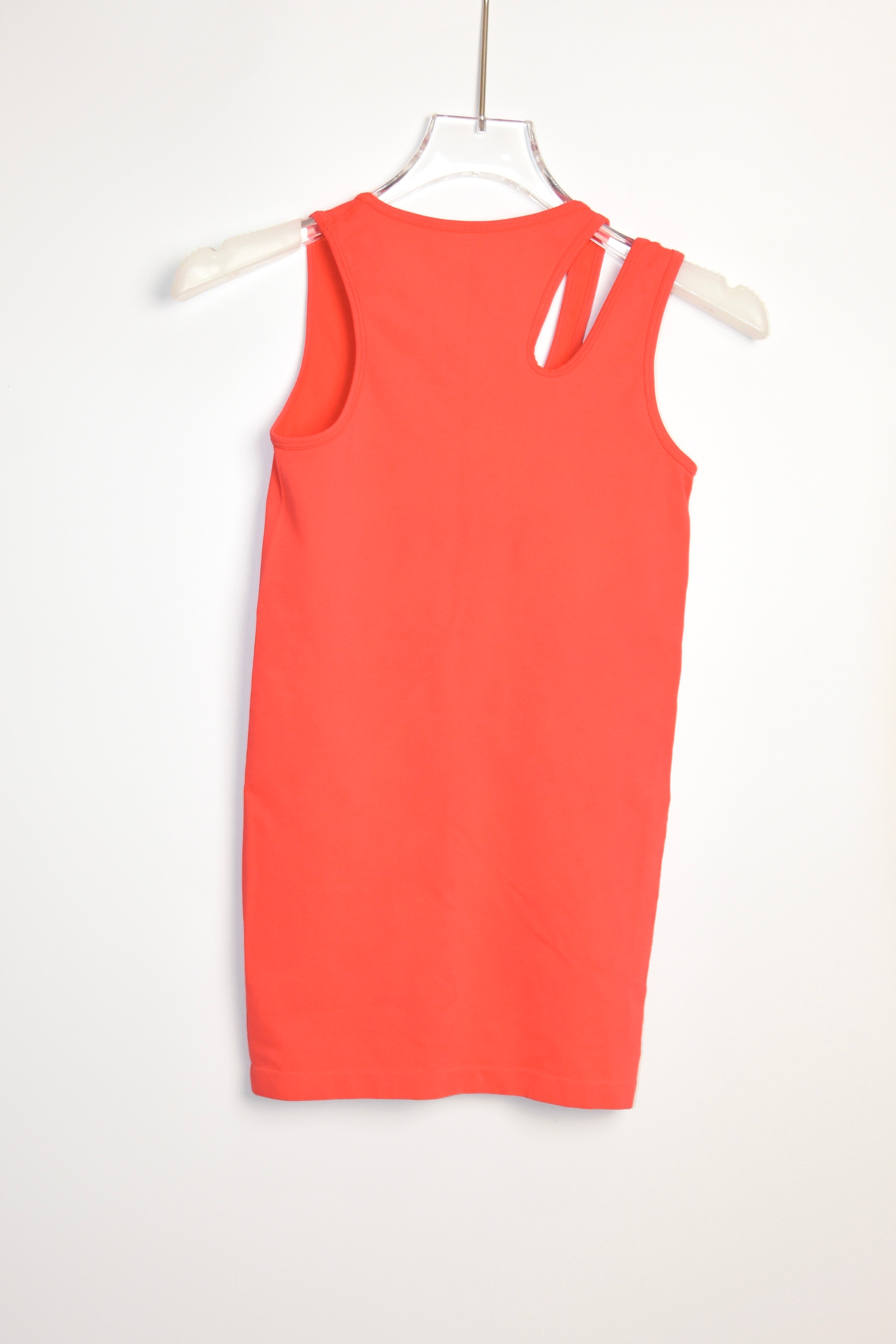 Helmut Lang Cut-Out Shoulder Tank Top in Fluorescent Coral – Women’s XS (Near New)