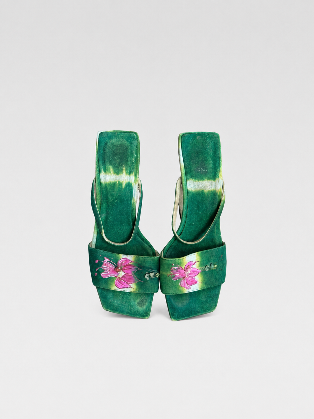 Fendi Tie-Dye Floral Sculptural Heel Sandals – Rare Archive Runway Piece