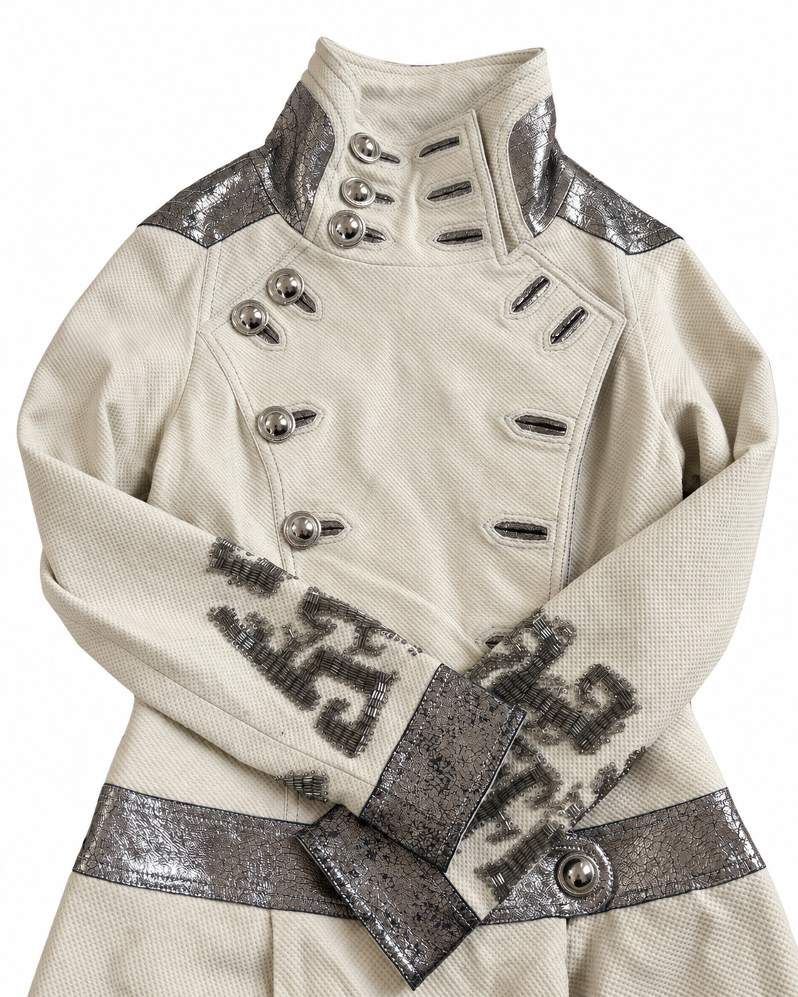 Rare Vintage Embellished Military-Inspired Mini Dress