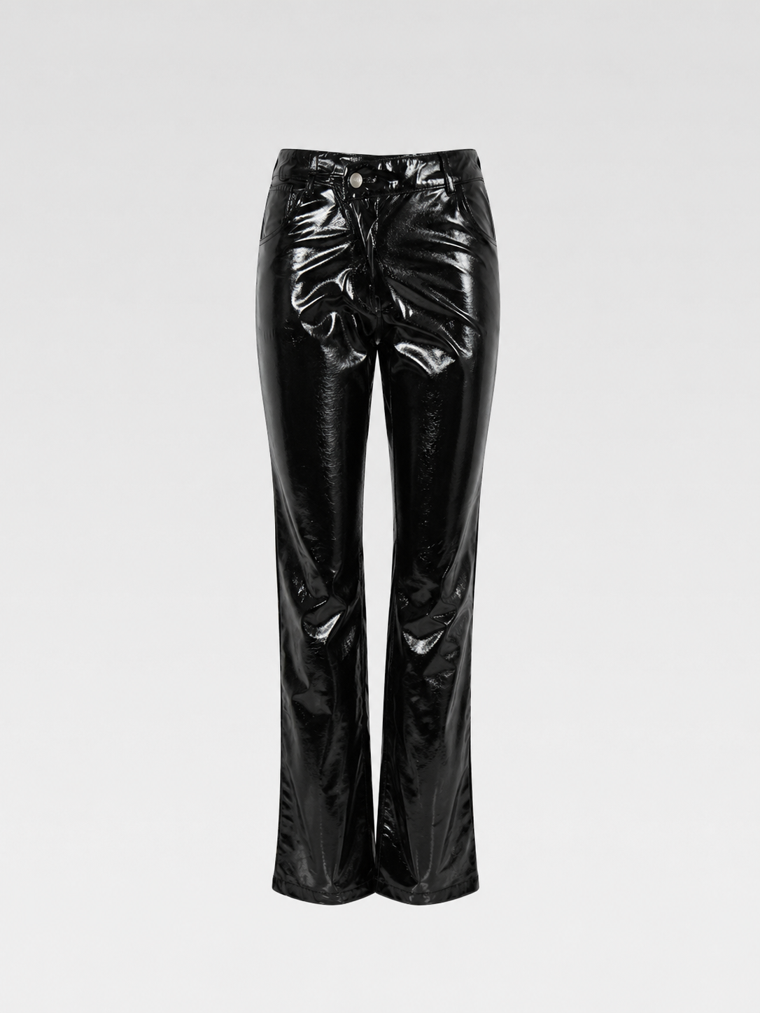 Ottolinger Black Glossy Asymmetric Waistband Trousers