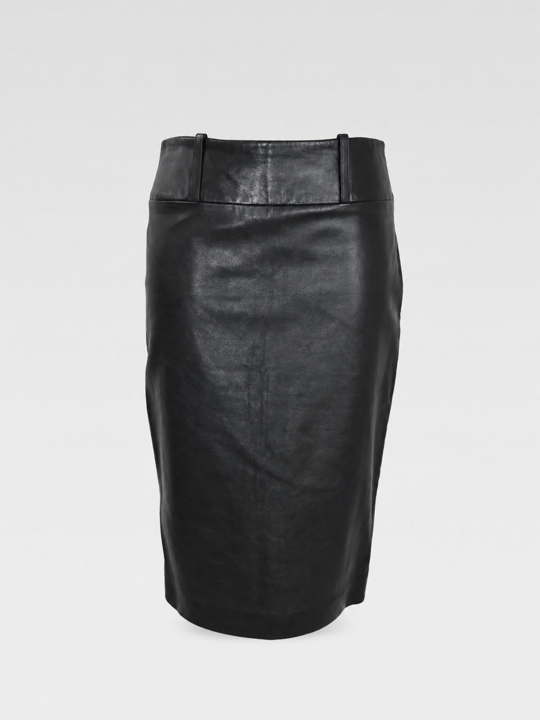 D&G Black Leather Pencil Skirt